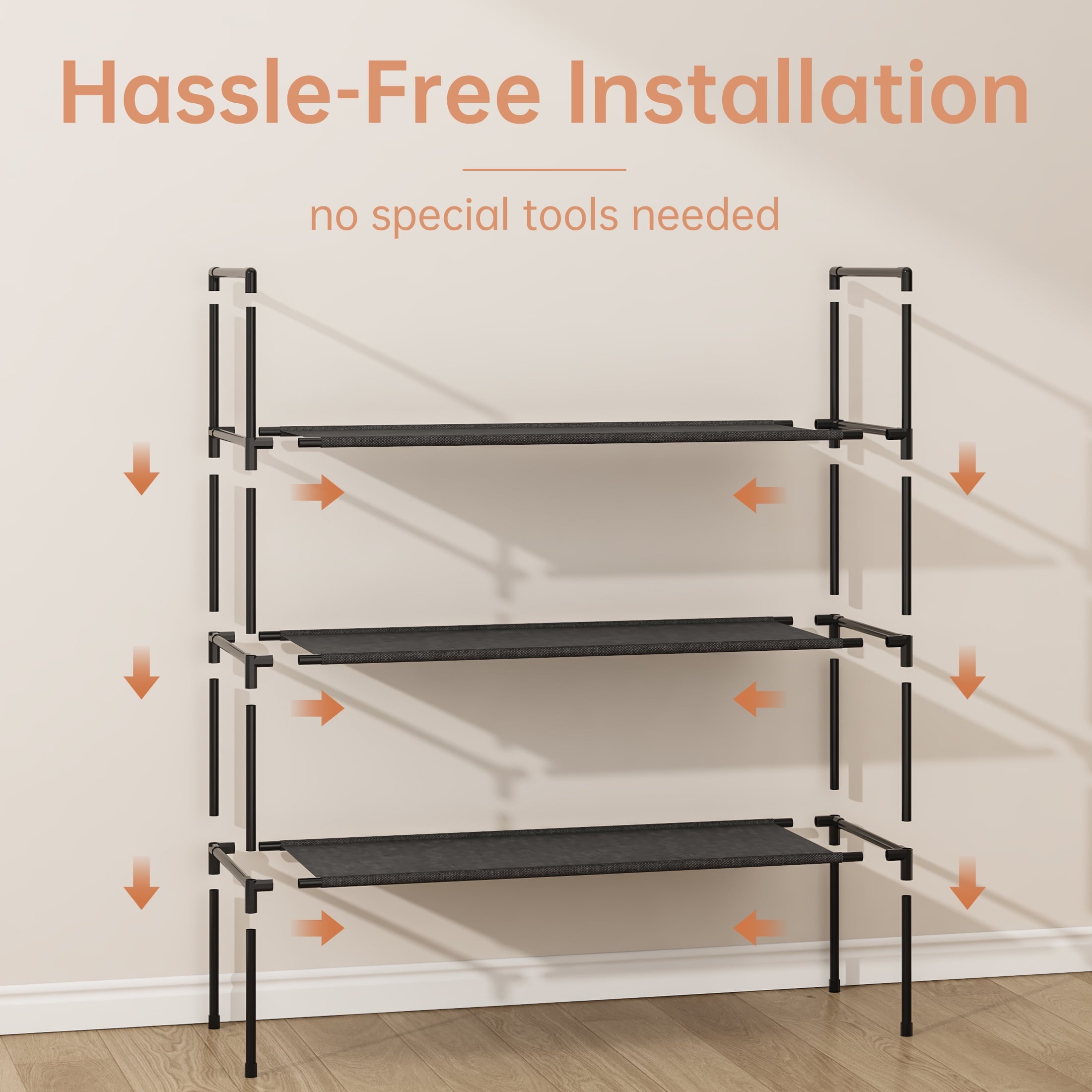 Shoe Rack for Closet, 3-tier Stackable Free Standing Shoe Shelves, Shoe Organizer for Entryway Dorm, 28.4" x 11" x 27... - Image 3