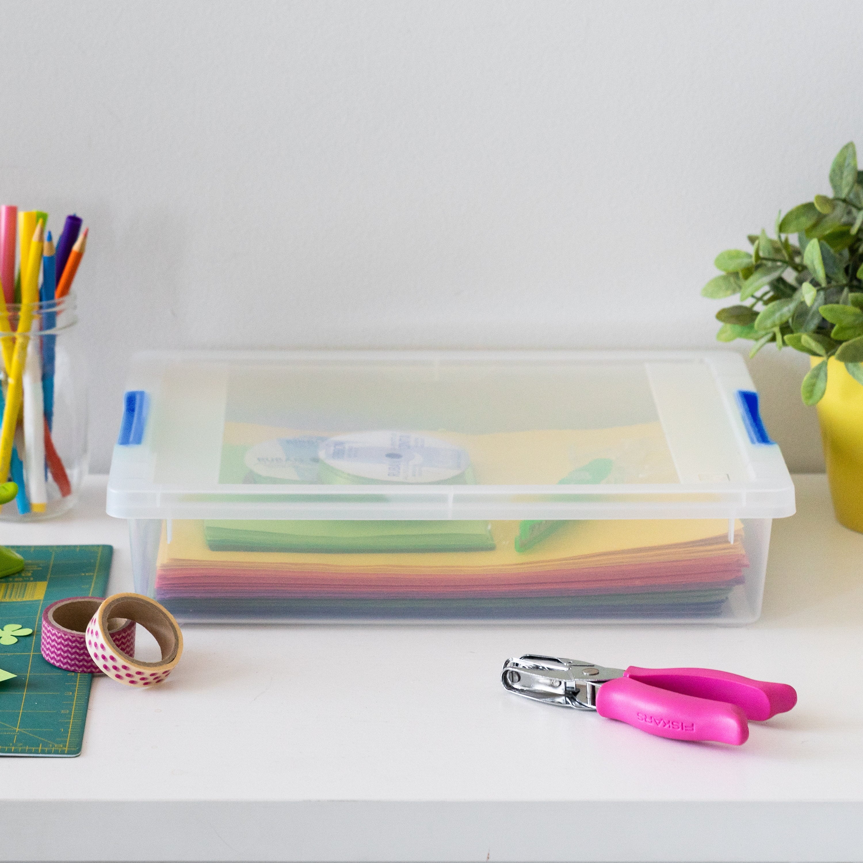 IRIS 6 Qt. Plastic Storage Bins with Lids, Clear Containers, Latching Totes - Image 4