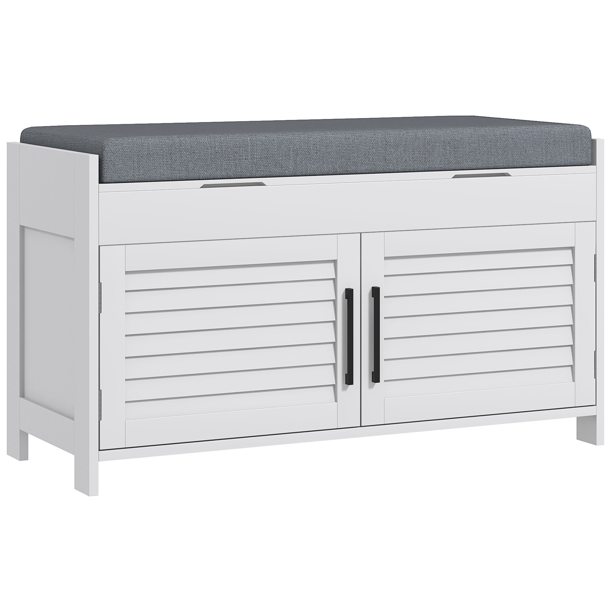 Shoe Bench, Modern Entryway Bench with Cushion and Hidden Compartments, 35.4" Shoe Organizer with Adjustable Shelves ... - Image 2