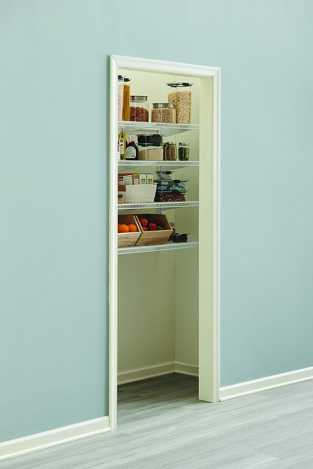 4 Shelf Pantry Closet Organizer, White - Image 4