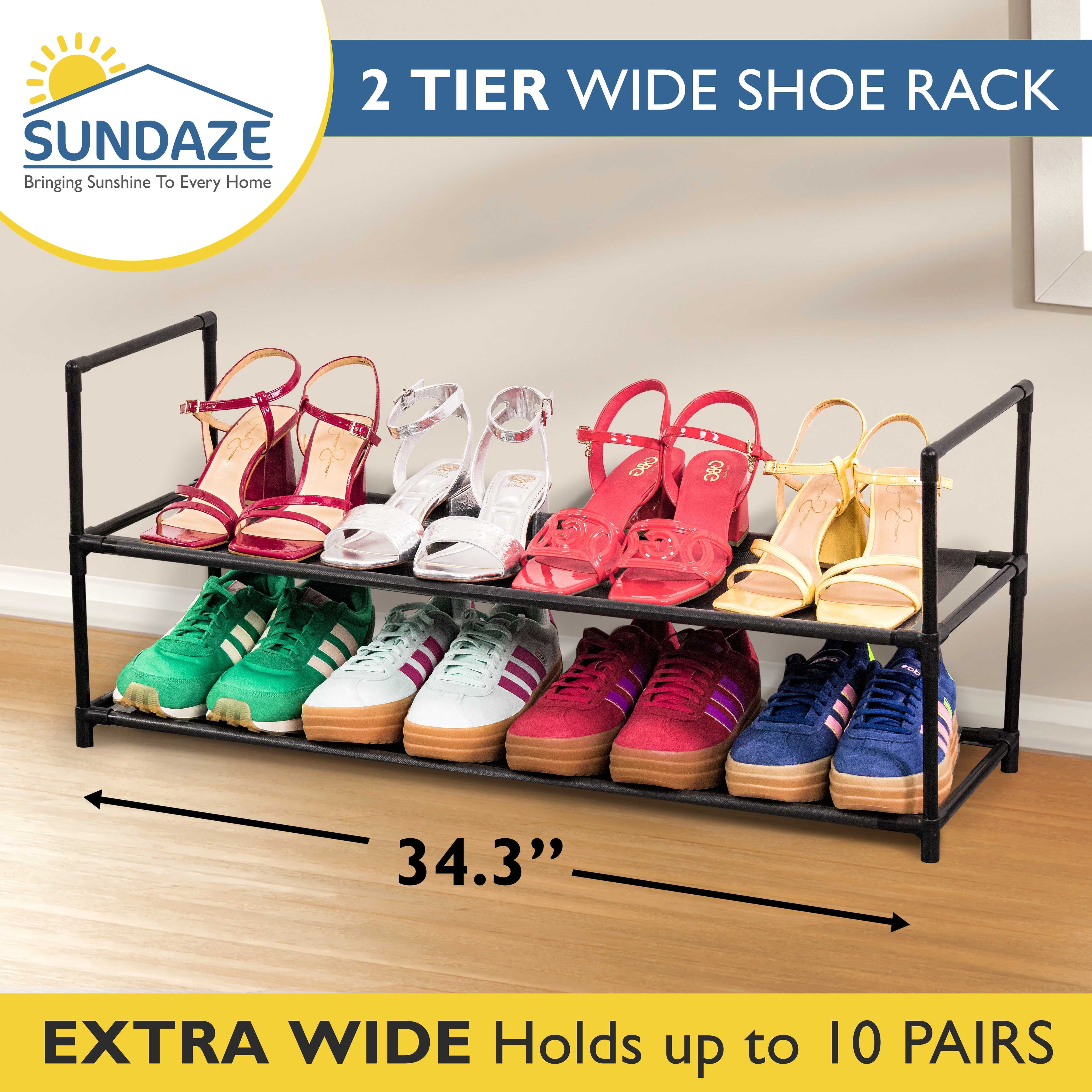 Shoe Rack - 2 Tier Shoe Rack for Front Door Entrance, Sturdy Long Shoe Organizer for Closet, Bedroom, Entryway, Garag... - Image 2