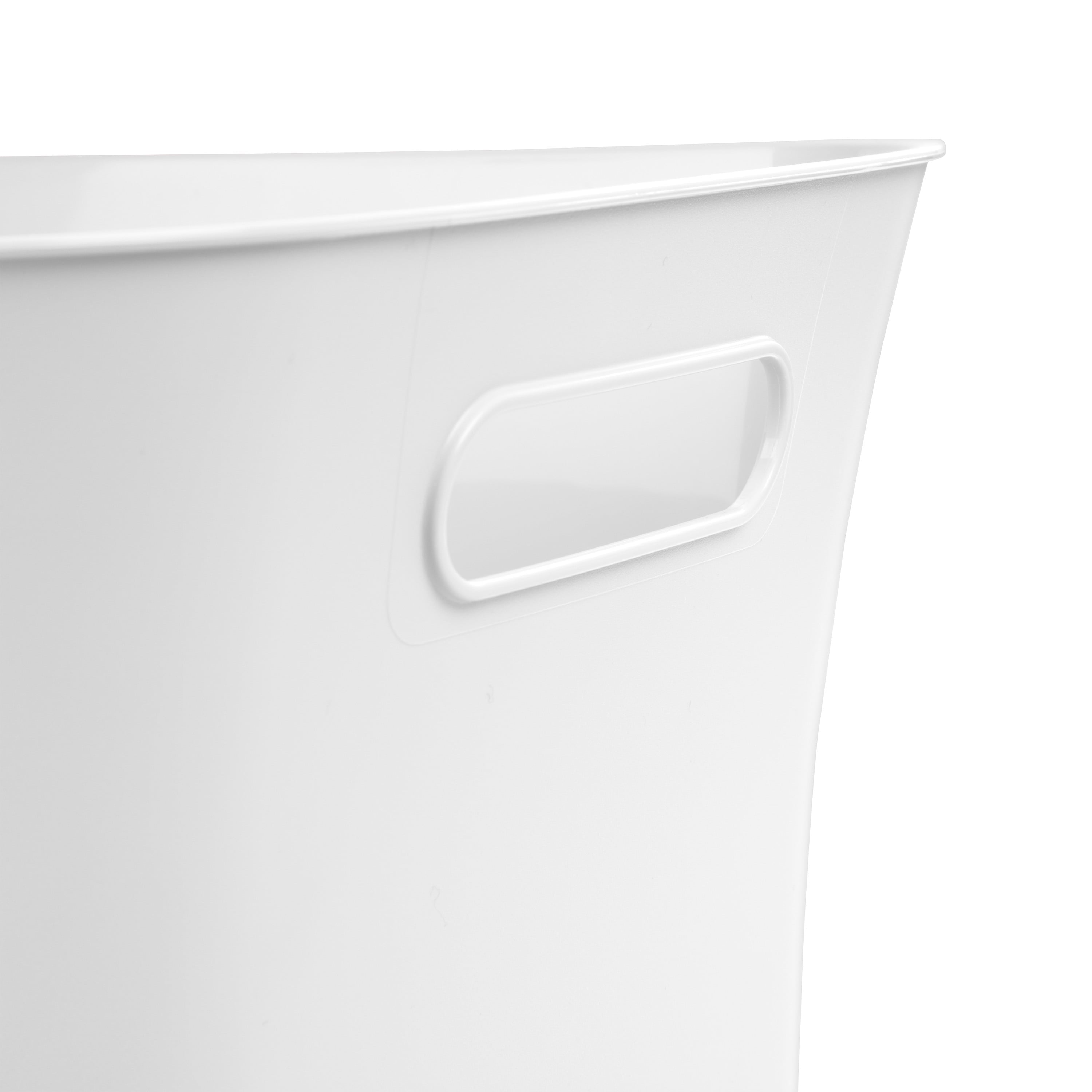 Medium White Plastic Storage Bin, 13.8 in x 9.5 in x 5.8 in - Image 4