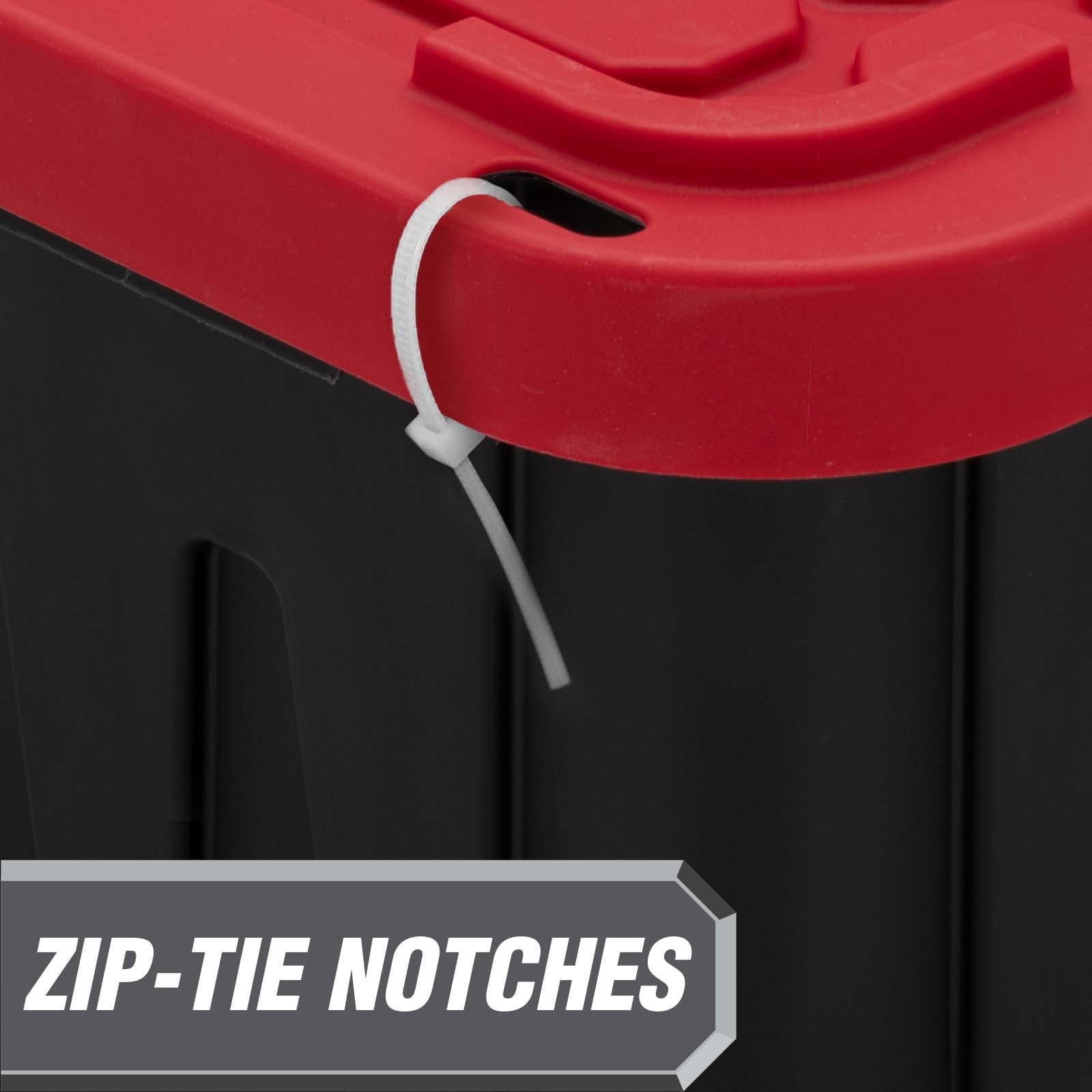 (2 pack) Hyper Tough 40 Gallon Extra Large Storage Bin with Snap Lid, Black and Red, Heavy Duty Plastic Storage Container - Image 6