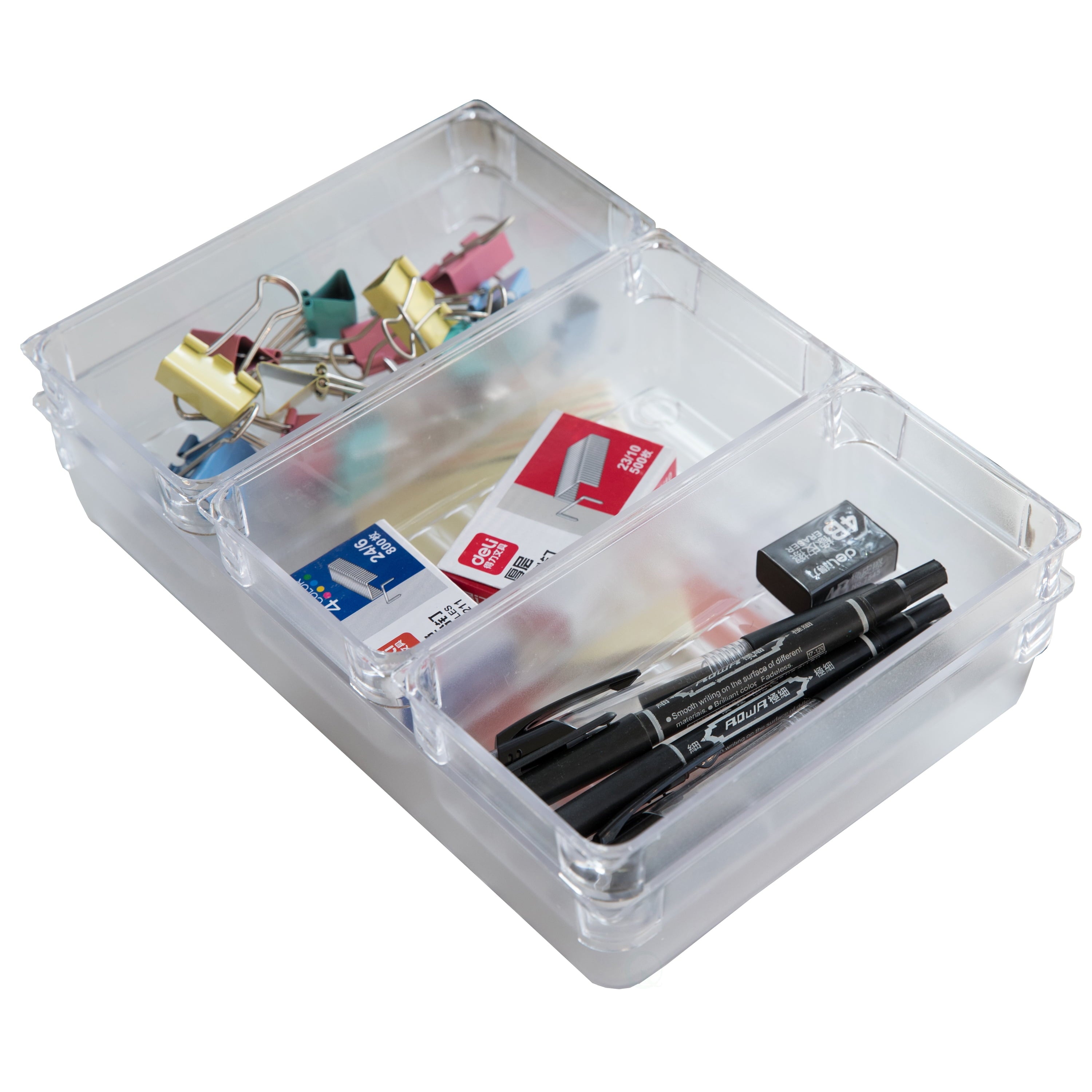 Clear Plastic Set of 3 Drawer Organizers - Image 5