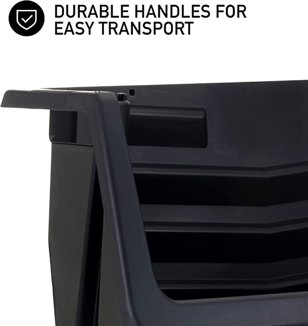 Heavy Duty Nesting Plastic Stack Bin, Black - Image 5