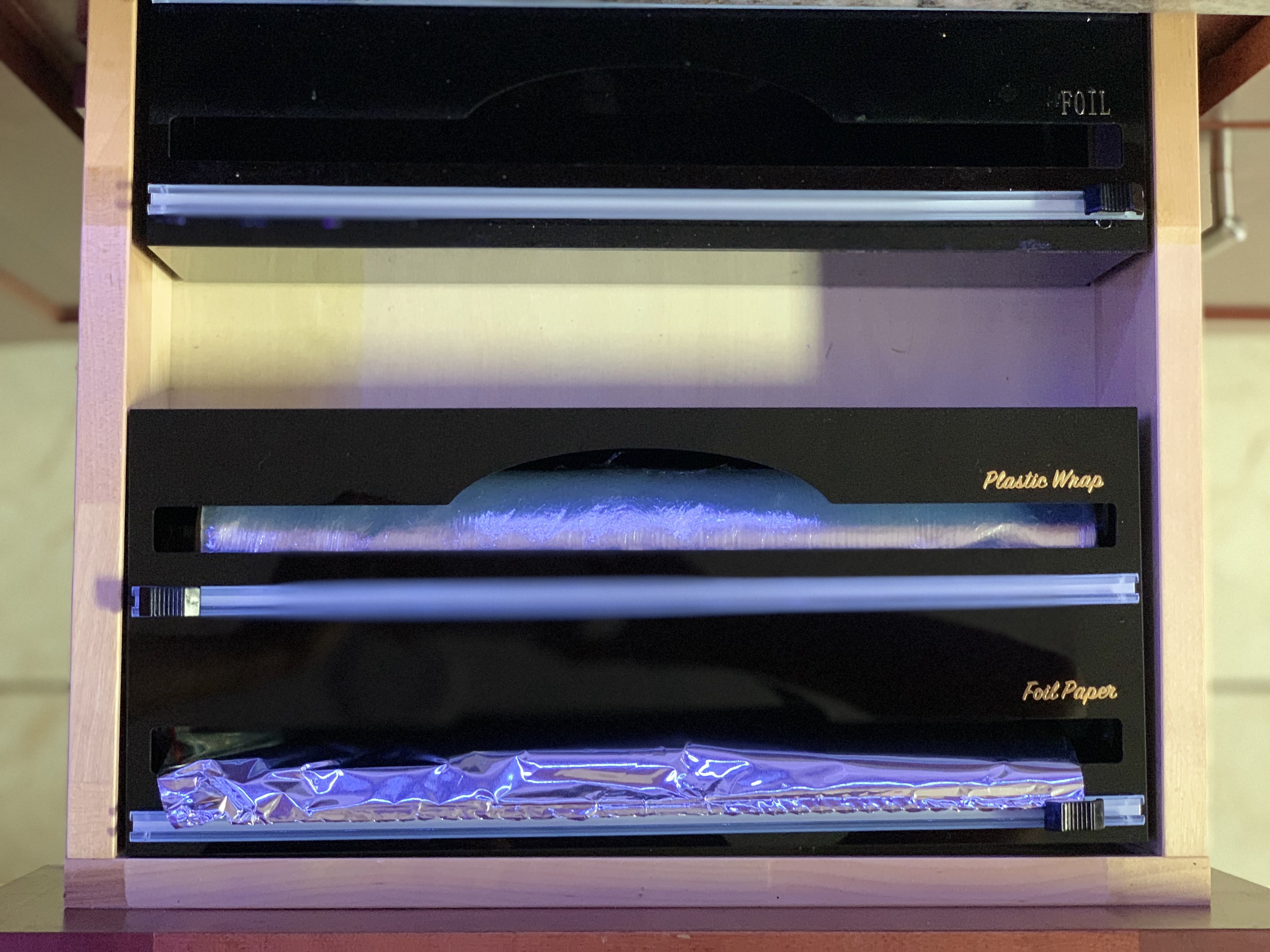 Foil and Plastic Wrap Dispenser Organizer 2 in 1 for Kitchen Drawer and also Hangable - Image 3