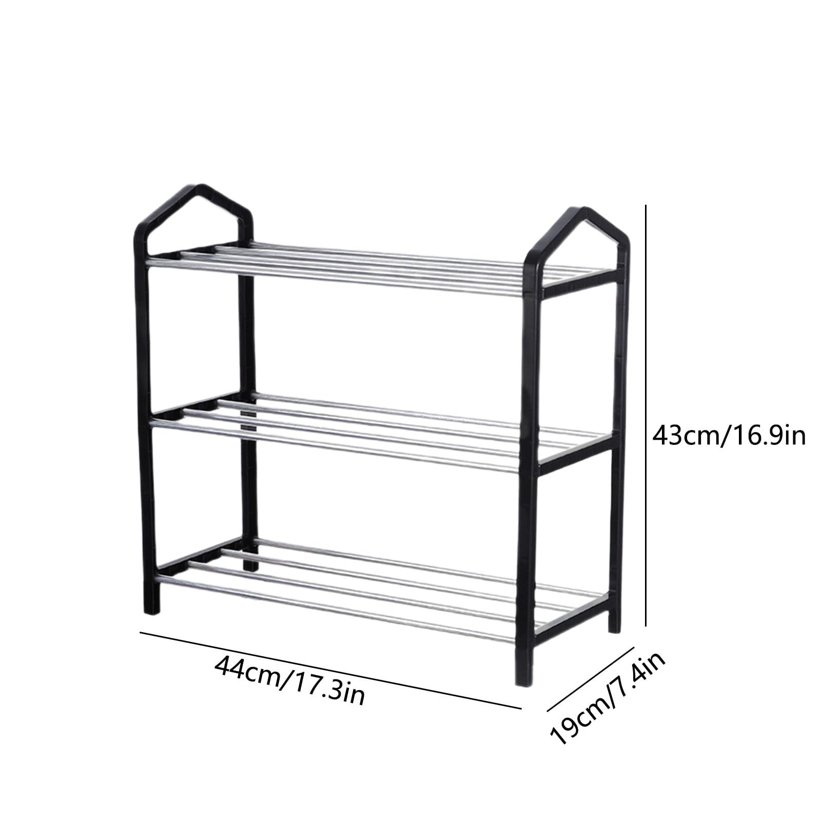 CXALSSY 3-Tier Plastic Shoe Rack - Black, 16.53×7.48×16.92in, Small Shoe Rack Organizer for Entryway Closet and Front Door Entrance - Image 3