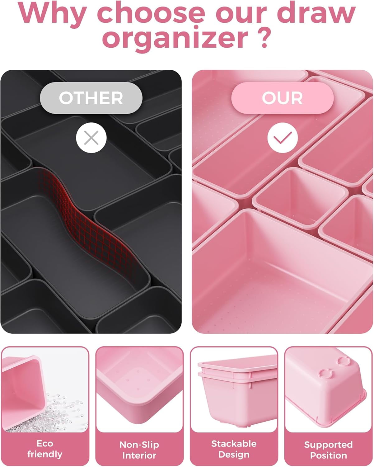 25 count Organizers Set, 4-Sizes Vanity and Organizer, Desk and bathroom Organizer Trays, Organizers and Storage for,... - Image 5