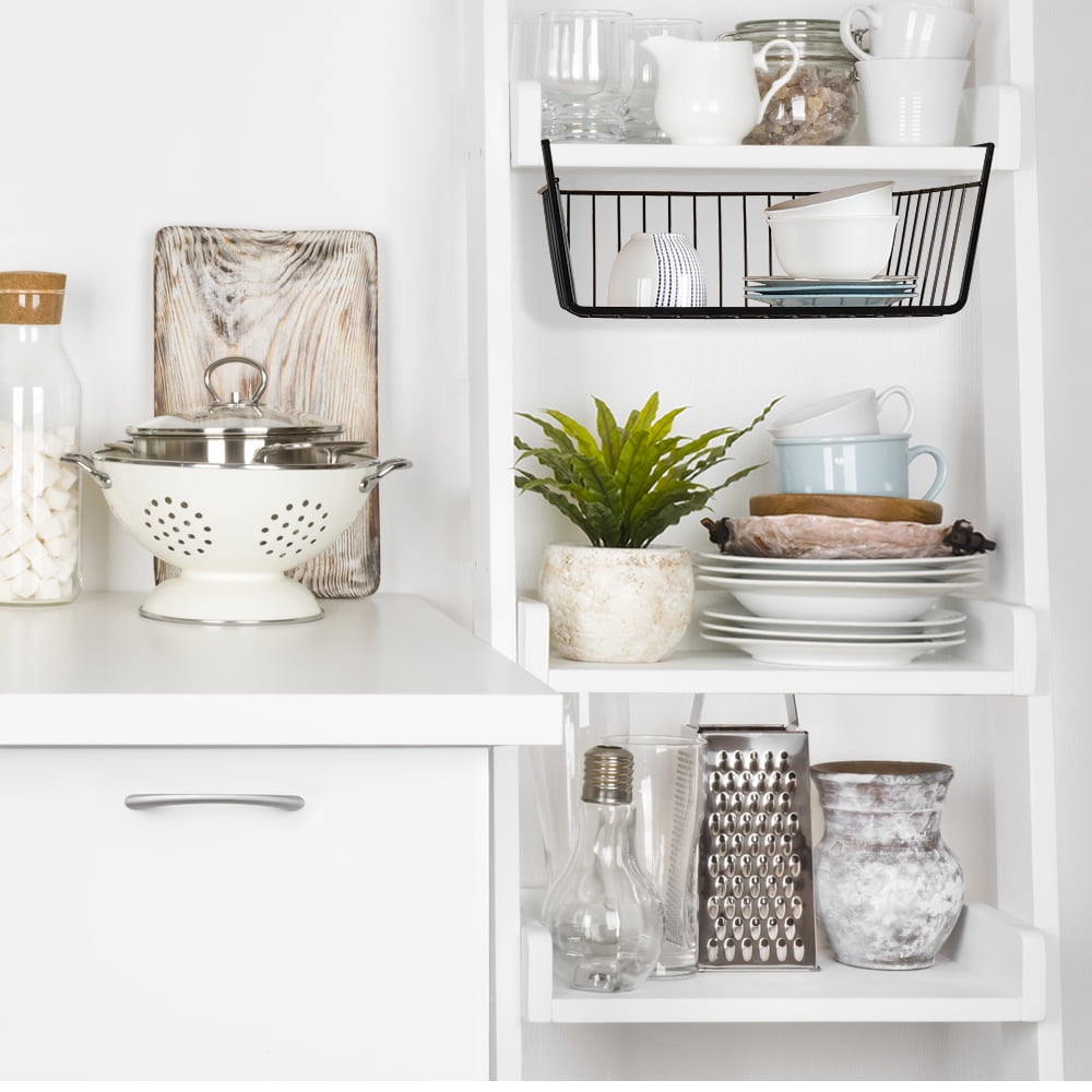 4 Compartment Under Shelf Hanging Basket Organizer, Black, 4 Pack - Image 2