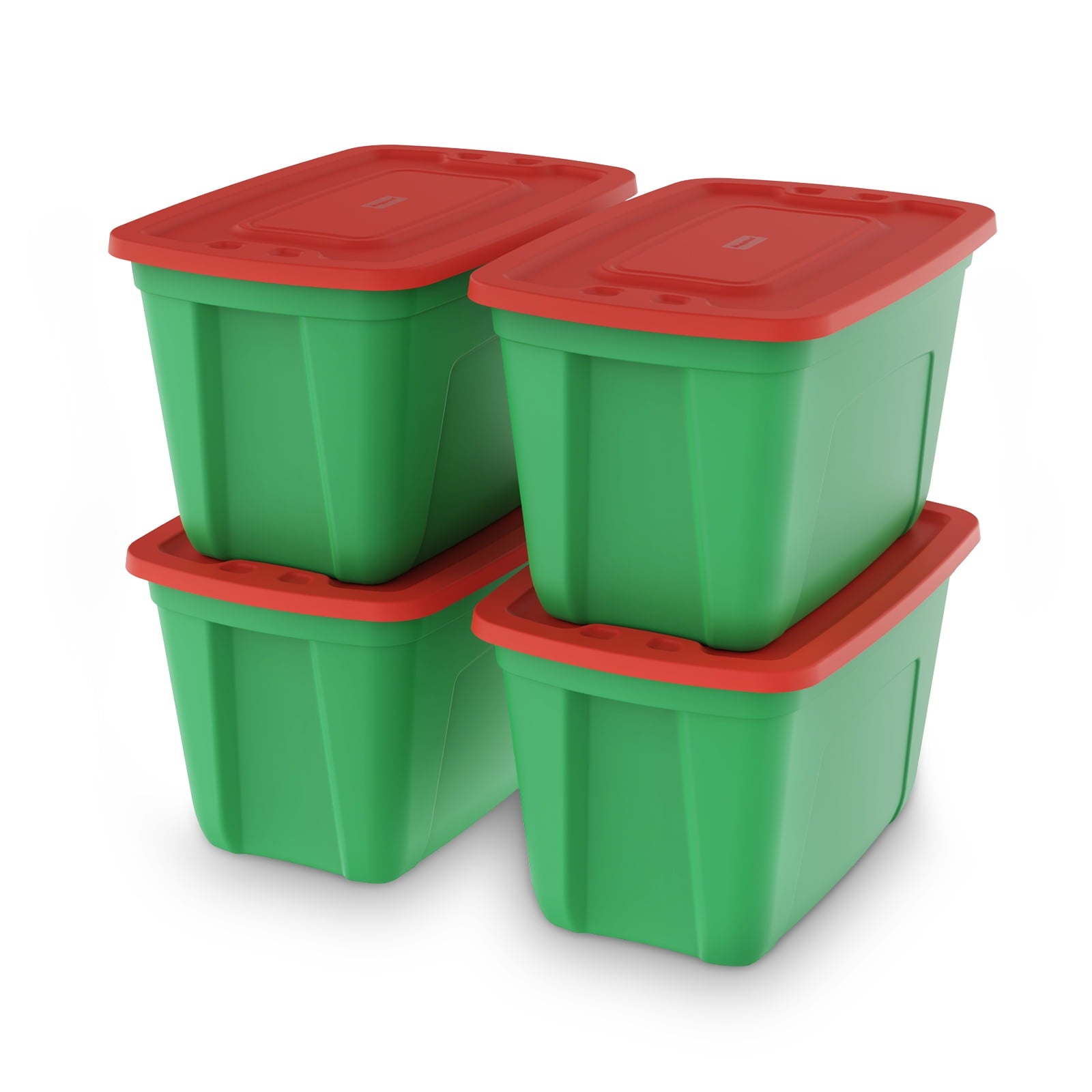 SimplyKleen 4 pack 18 Gallon Christmas Storage Bins with Lids, Stackable Totes, Plastic Storage Containers, Garage Organization, 18-Gallon ( - Image 2