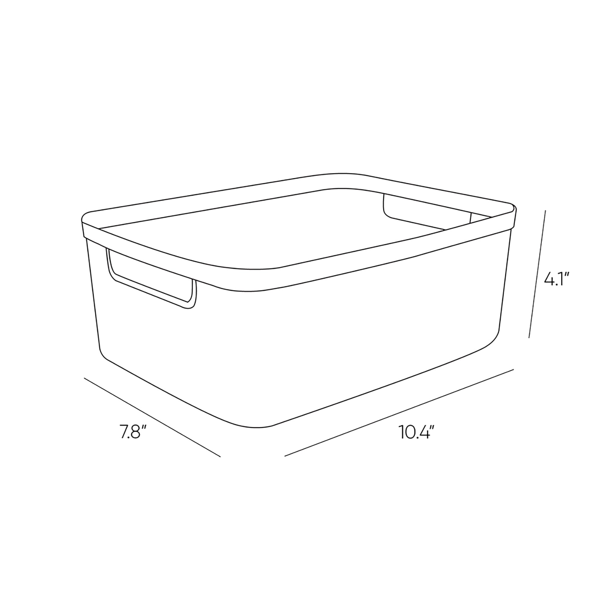 Jute Small Gray Plastic Decorative Storage Basket, 10.6 in x 7.8 in x 4.3 in - Image 3