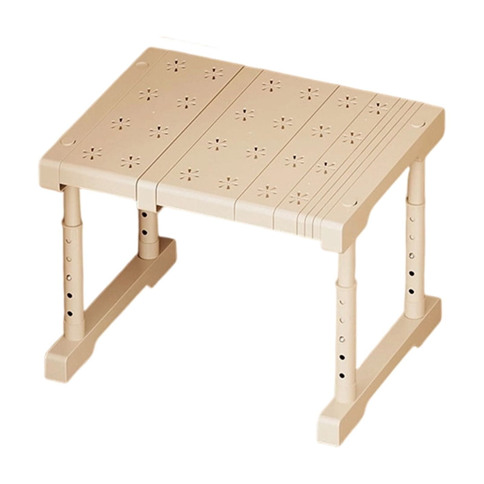 Adjustable White Plastic Mesh Storage Rack for Wardrobe and Cabinet Interior, Extendable Layered Shelving System with... - Image 2