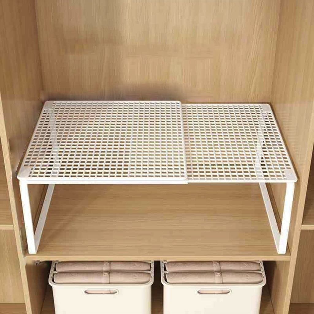 Adjustable Cabinet Shelf Organizer, Expandable Stackable Storage Rack for Closet Pantry, Space Saving Divider for Sho... - Image 4