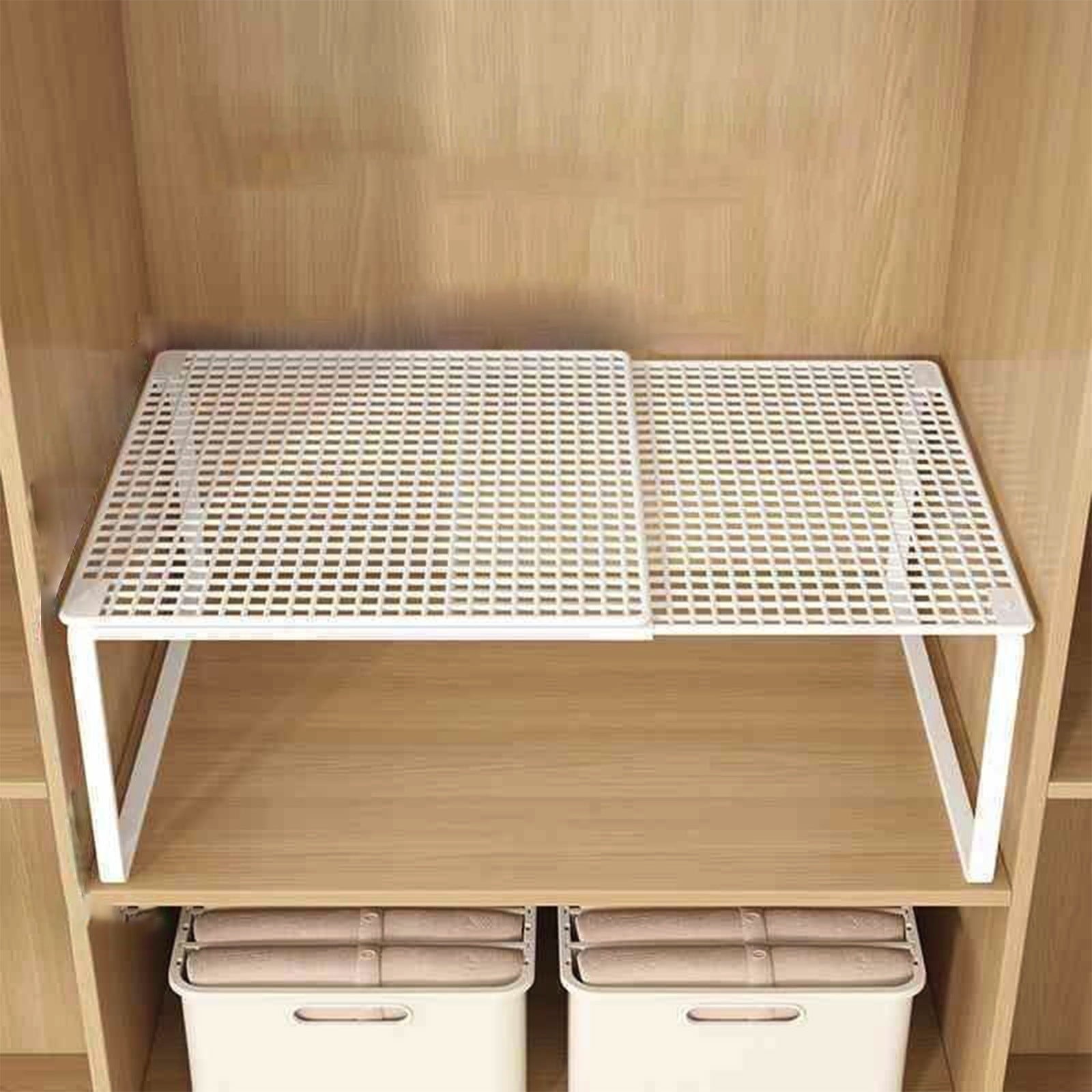 Expandable Stackable Metal Cabinet Shelf Organizer - Space-Saving Rack for Kitchen, Bathroom, Pantry, Home Office, an... - Image 4