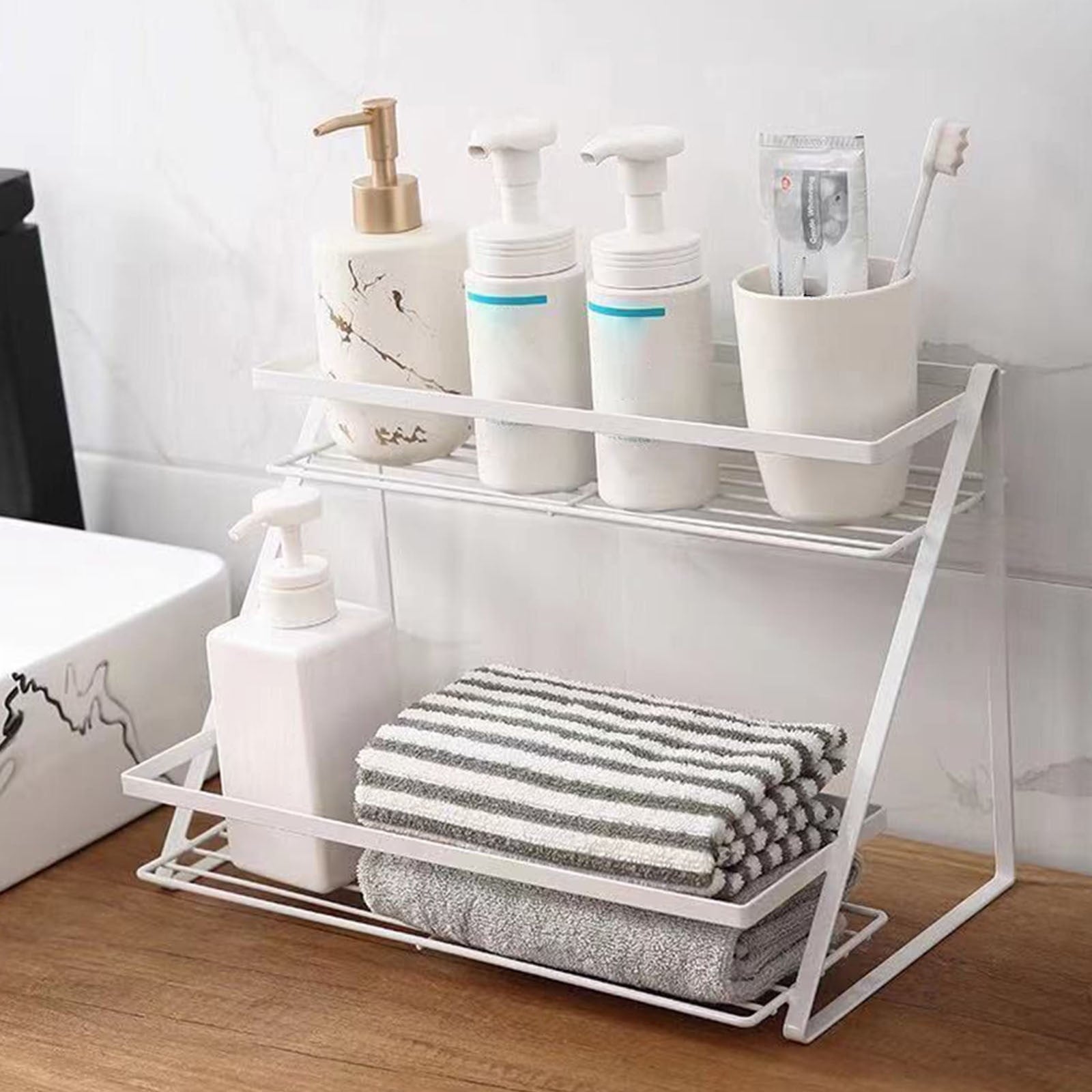 Cabinet Organizer Shelf Rack for Kitchen Counter Bedroom and Bathroom Home Textile - Image 3