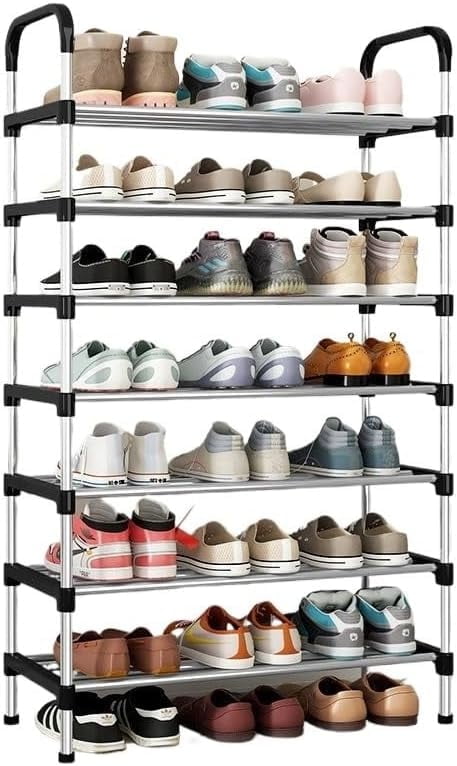 7-Tier Multifunctional Metal Shoe Rack Organizer for Entryway,Hallways,Bedrooms