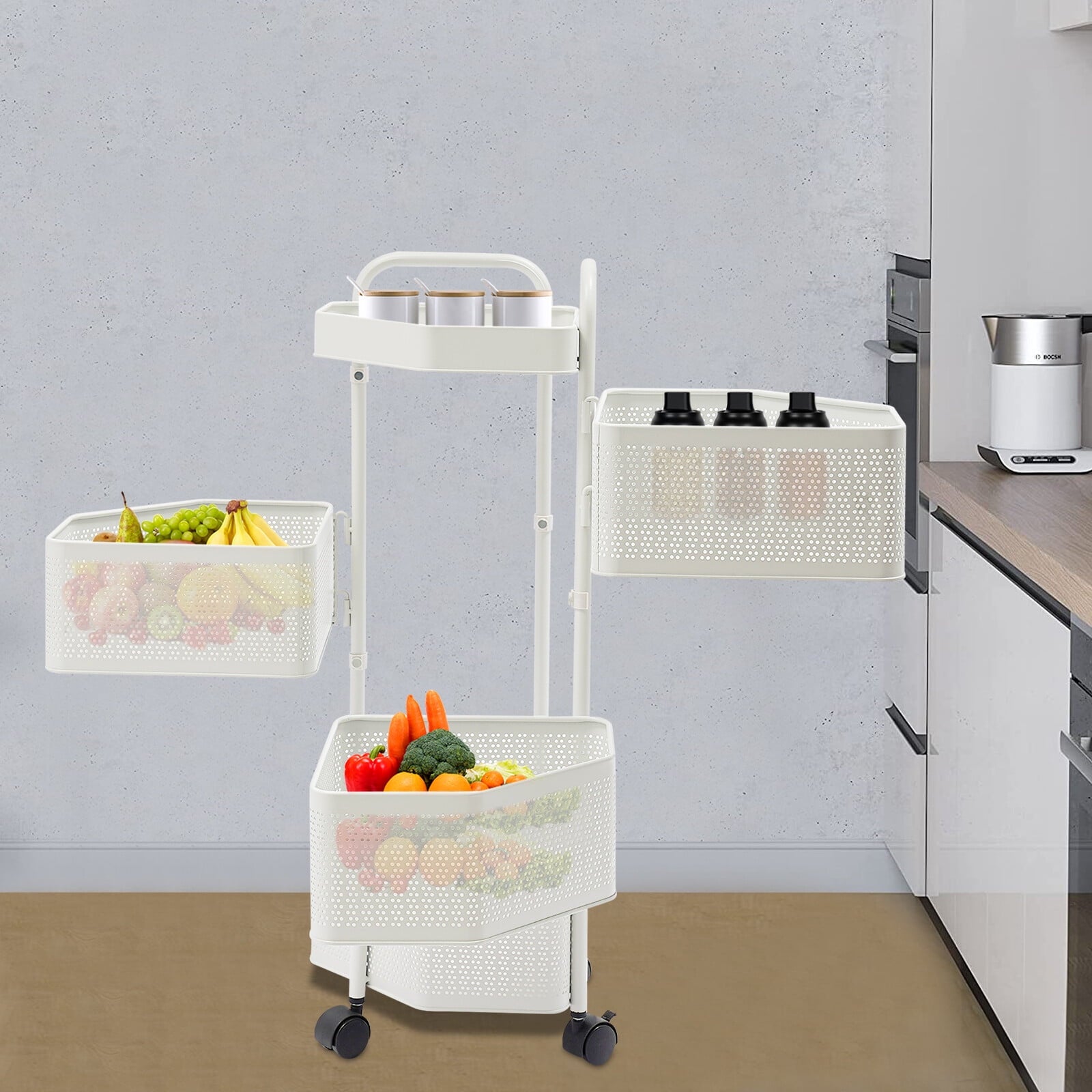 Rack, Removable Basket Shelf Organizer, Kitchen Shelf - Image 4