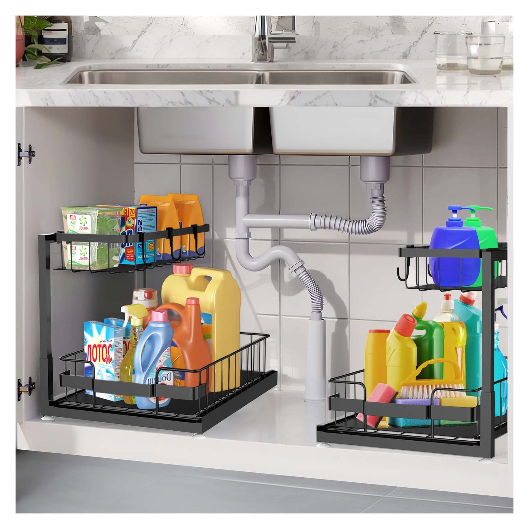 Under Sink Organizer and Storage, Pull Out Bathroom Cabinet Organizer, Multi-Purpose Storage Shelf for Kitchen Cabinet - Image 4
