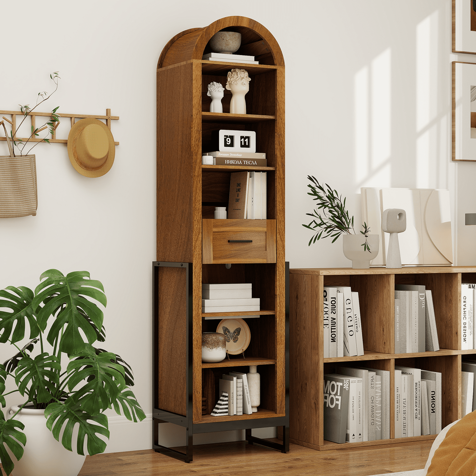 ELECWISH Shoe Storage Cabinet with Adjustable Shelves, 7 Tier Shoe Rack with Large Drawer, Tall Freestanding Shoe Organizer Cabinet for Entr - Image 2