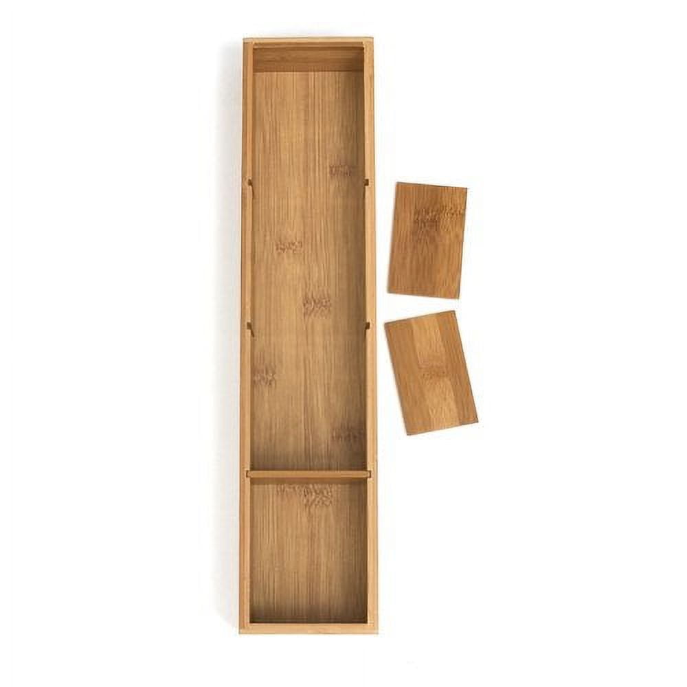 Lipper International Bamboo Drawer Organizer with 3 Removable Dividers, Brown - Image 3