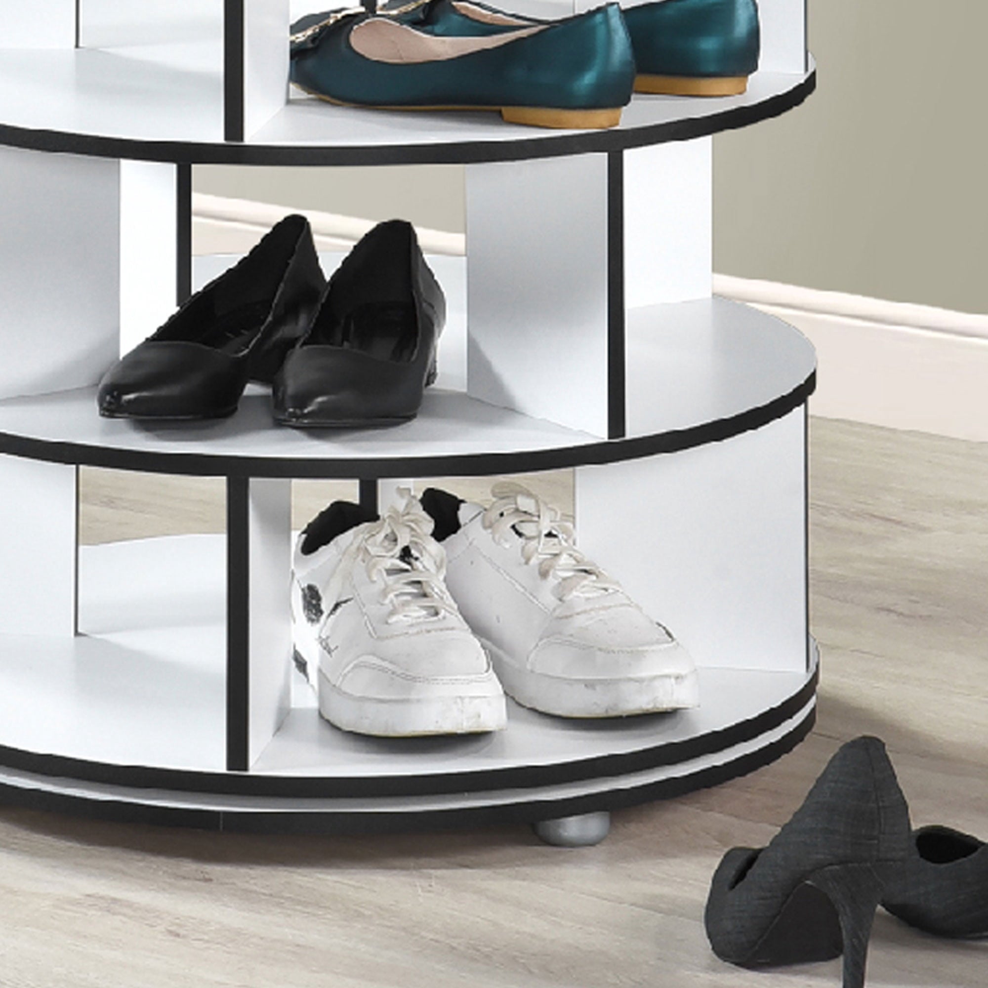 Revolving Shoe Rack, Spinning Shoe Rack Tower, 360° Revolving Shoe Storage Organizer for Closet Entryway Bedroom Hall... - Image 5