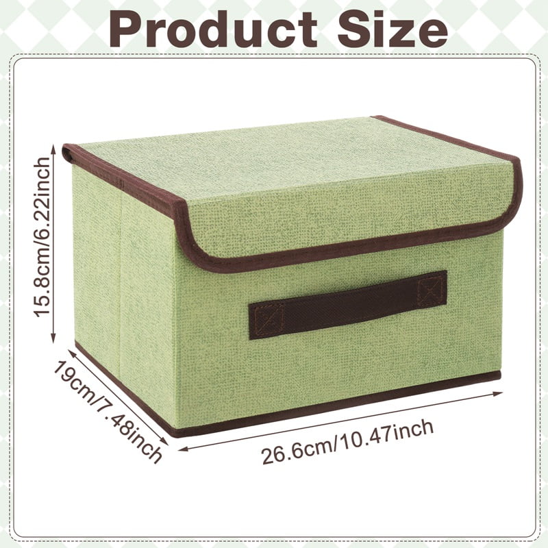 Topekada 4 Pack Fabric Storage Bins with Lid & Handles, 10.47" x 7.48" x 6.22" Large Foldable Storage Basket with Handles, Stackable for Clo - Image 2