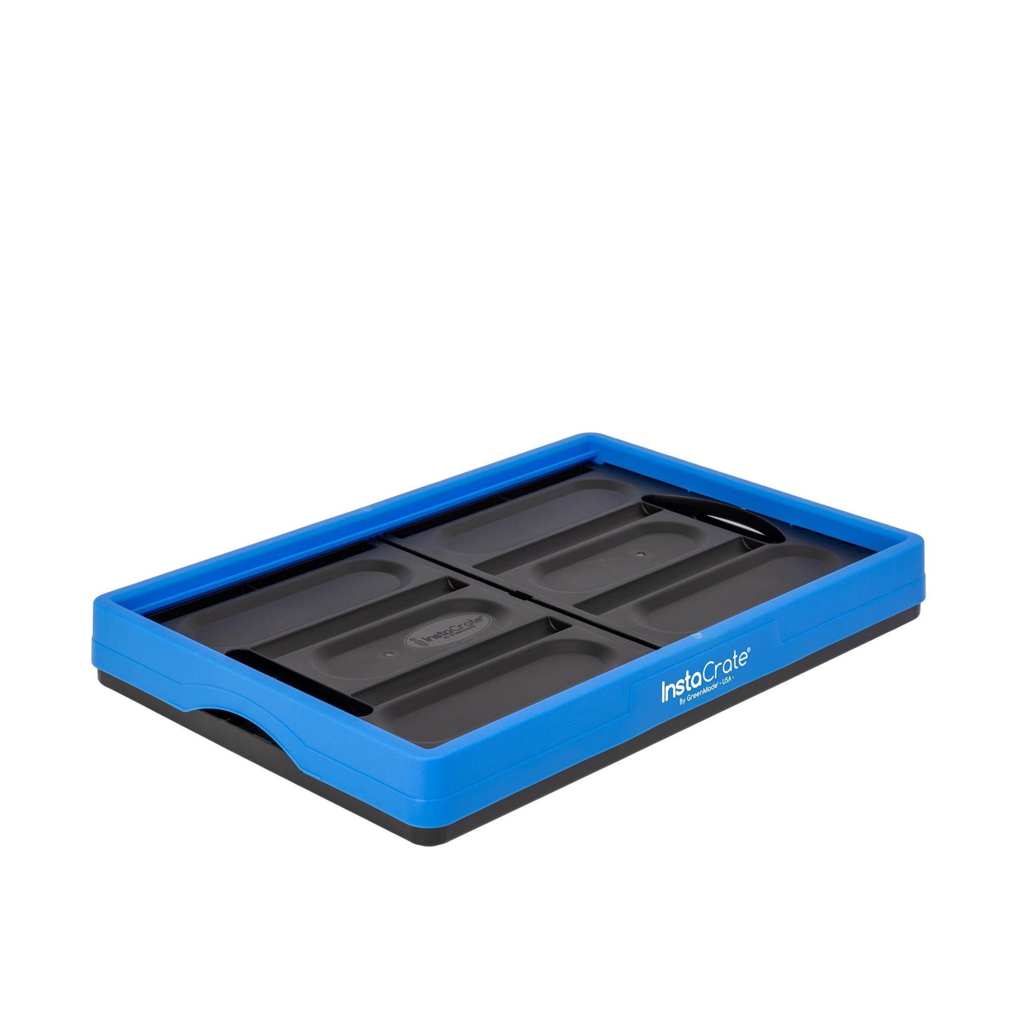 Greenmade Instacrate 12-Gallon Collapsible Plastic Storage Bin with Handles, Black and Blue - Image 4