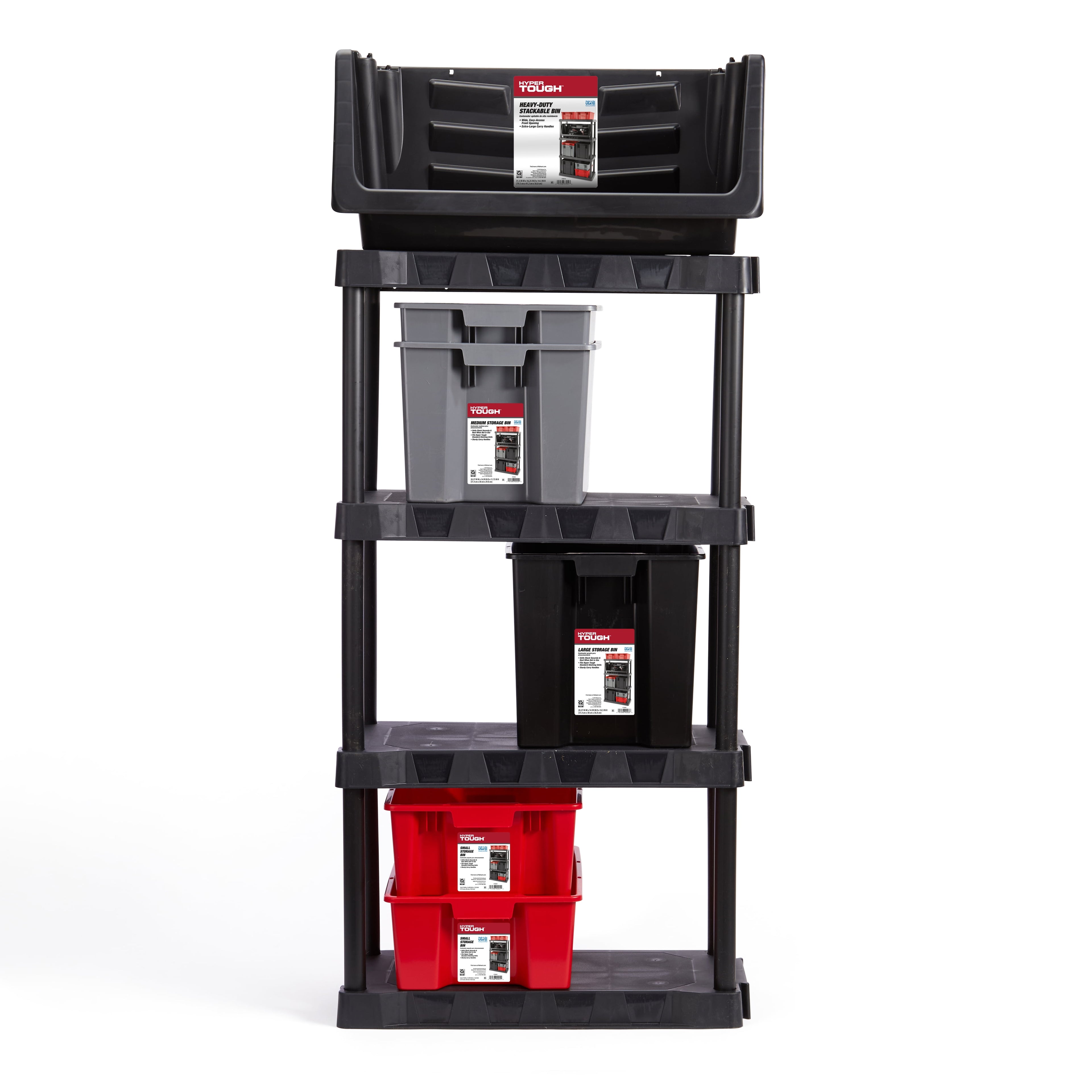 Heavy Duty Nesting Plastic Stack Bin, Black - Image 4
