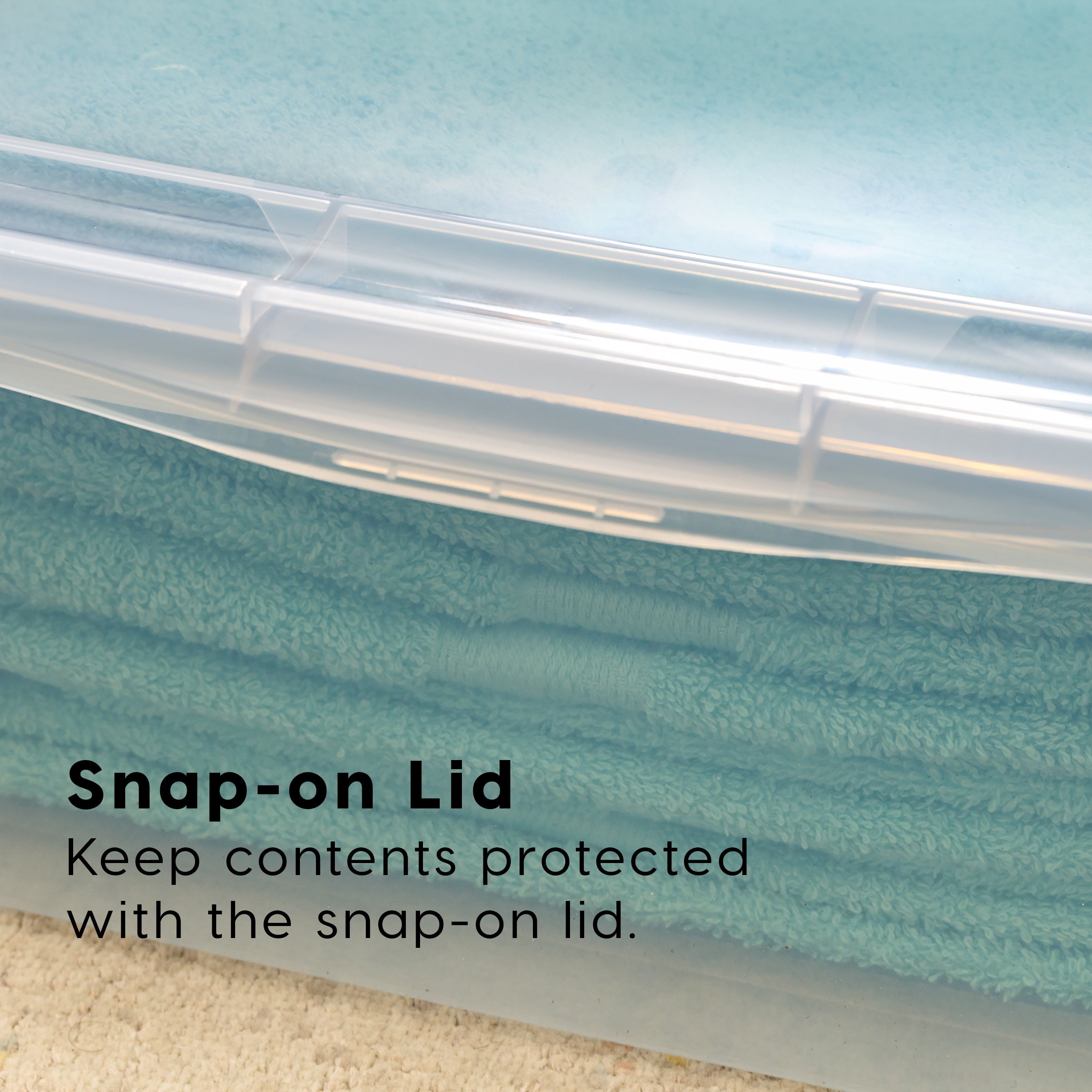 Stackable PP Resin 28 Qt Plastic Underbed Storage Bins, Clear, 4 Count Pack - Image 5