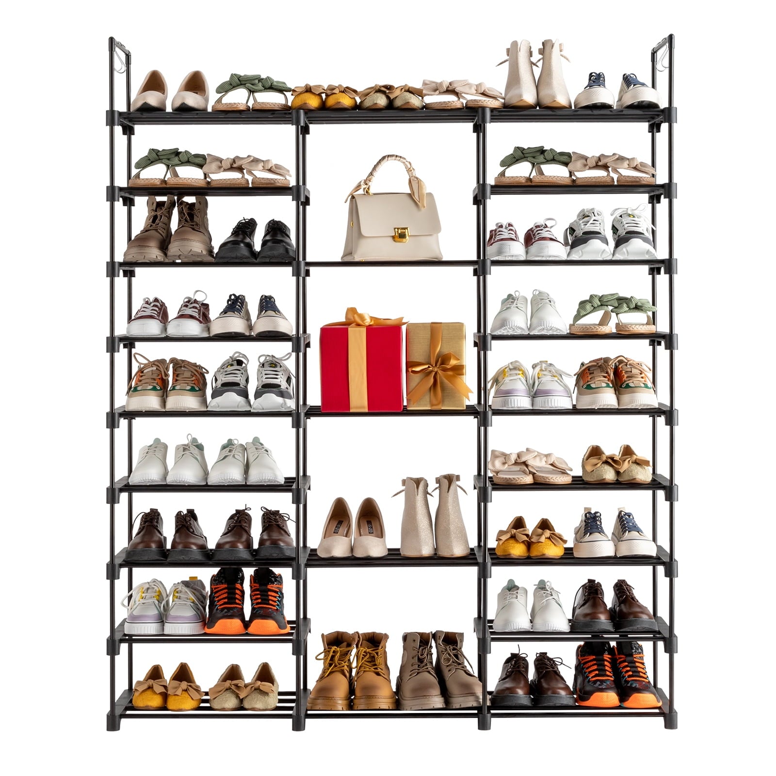 9-Tier Shoe Rack, Free Standing Shoe Shelf Shoe Storage Organizer for 50-55 Pairs Shoe and Boots in Entryway Closet L...