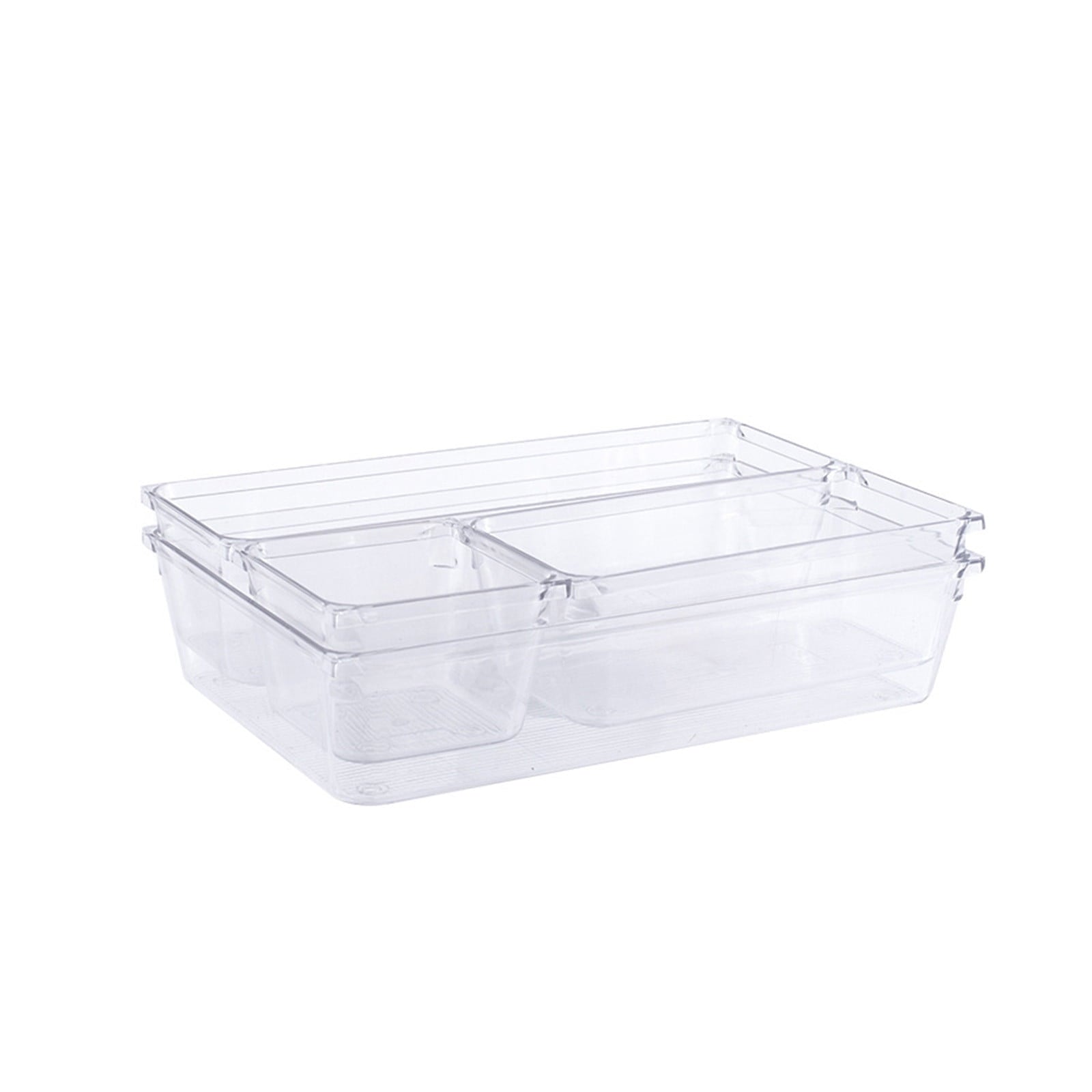 4-Piece Clear Plastic Drawer Organizer Set for Home and Office Storage - Image 2