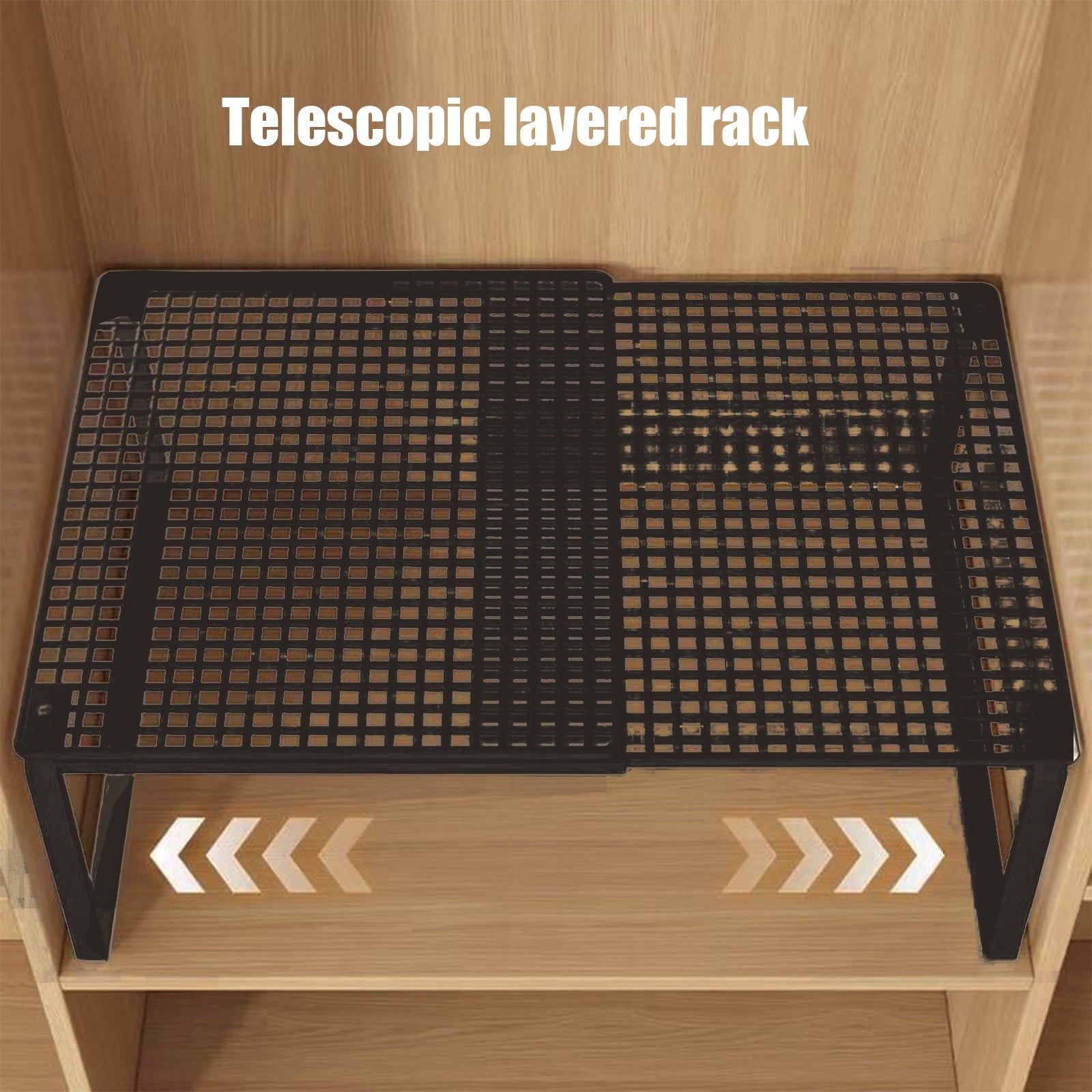 Expandable Storage Shelf, 12.2-24.4in Stackable Organizer Rack, Space Saving Divider, Cabinet Shelf for Kitchen Pantr... - Image 5