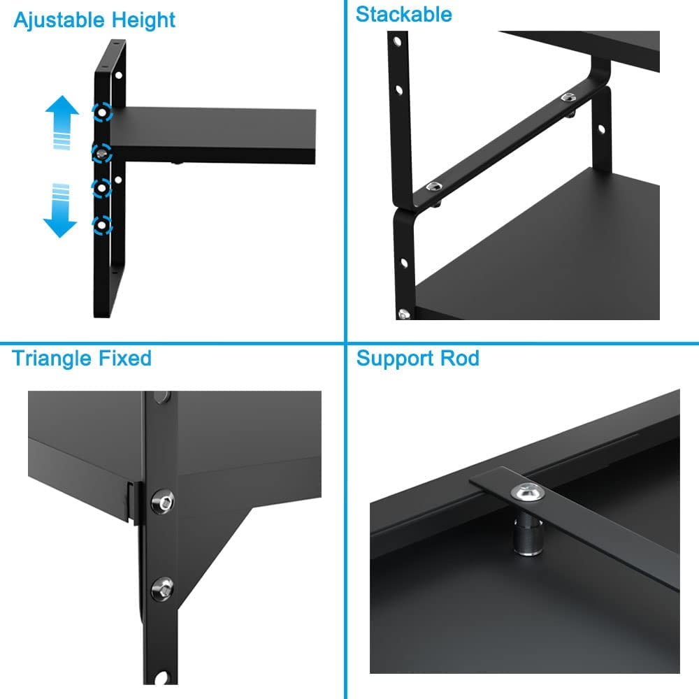 SANNO Expandable Cabinet Cupboard Organizer, Stackable Pantry Organizer Cupboard Stand Spice Rack, Large Cabinet Counter Pantry Shelf , Blac - Image 5
