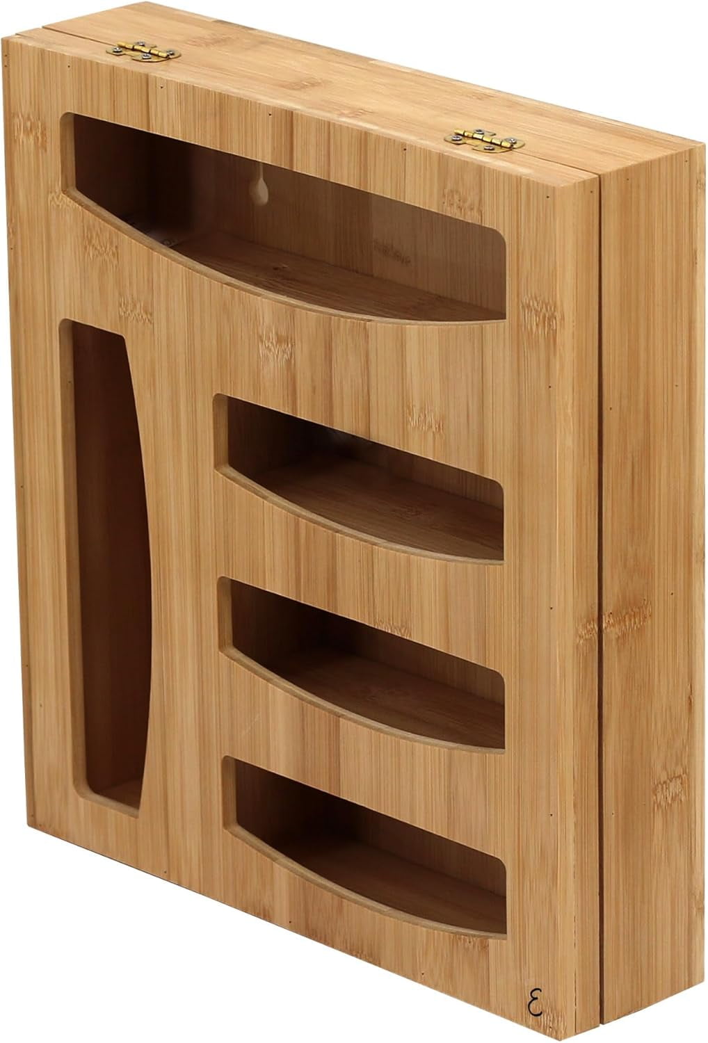 Emeril Lagasse Bamboo Bag Storage Organizer  5-Compartment Food Storage Bag Holder for Kitchen Drawers & Countertops  Durable Bamboo, Univer - Image 3