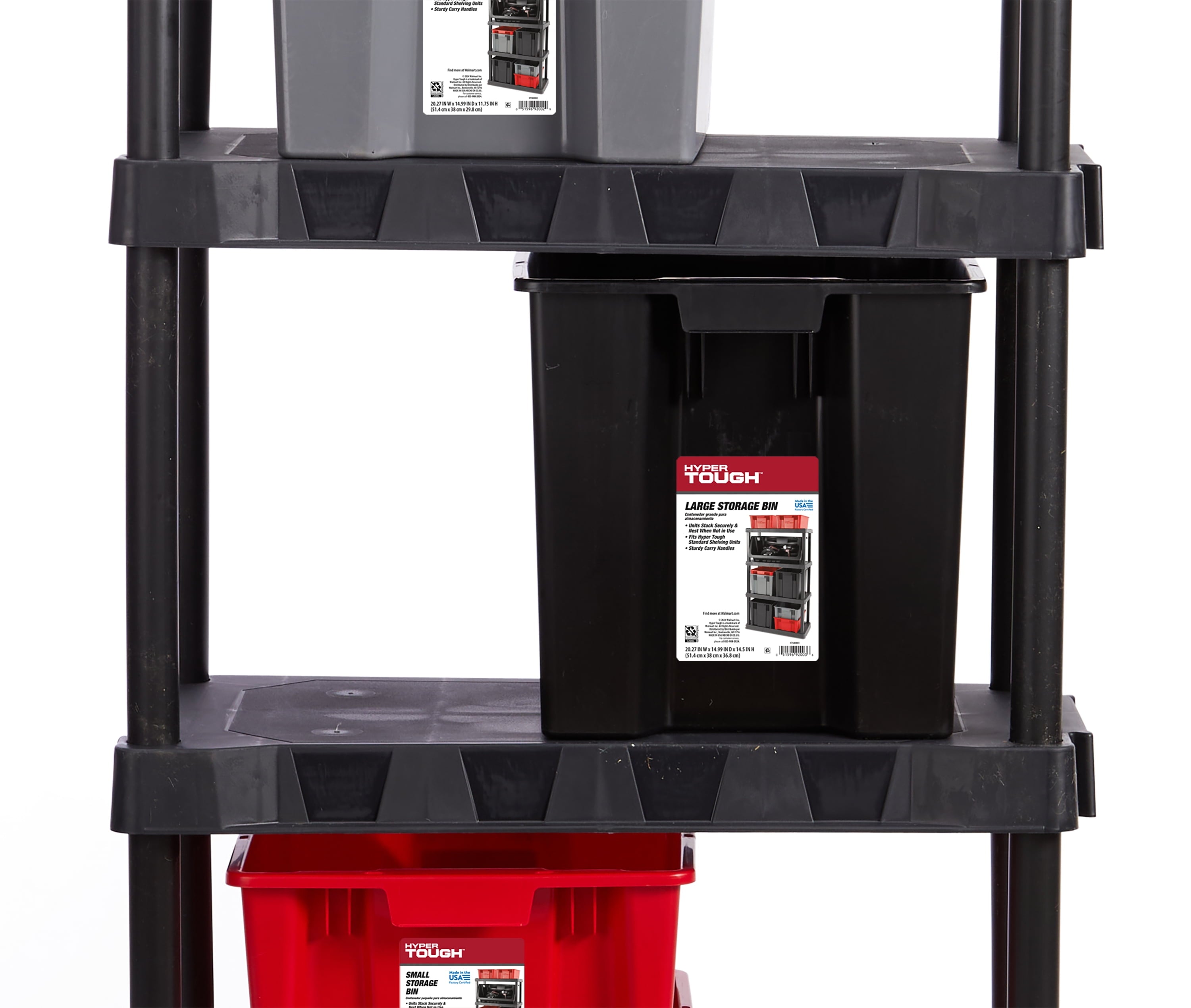 Garage Plastic Storage Bin Large Nesting Stacking, Black - Image 5