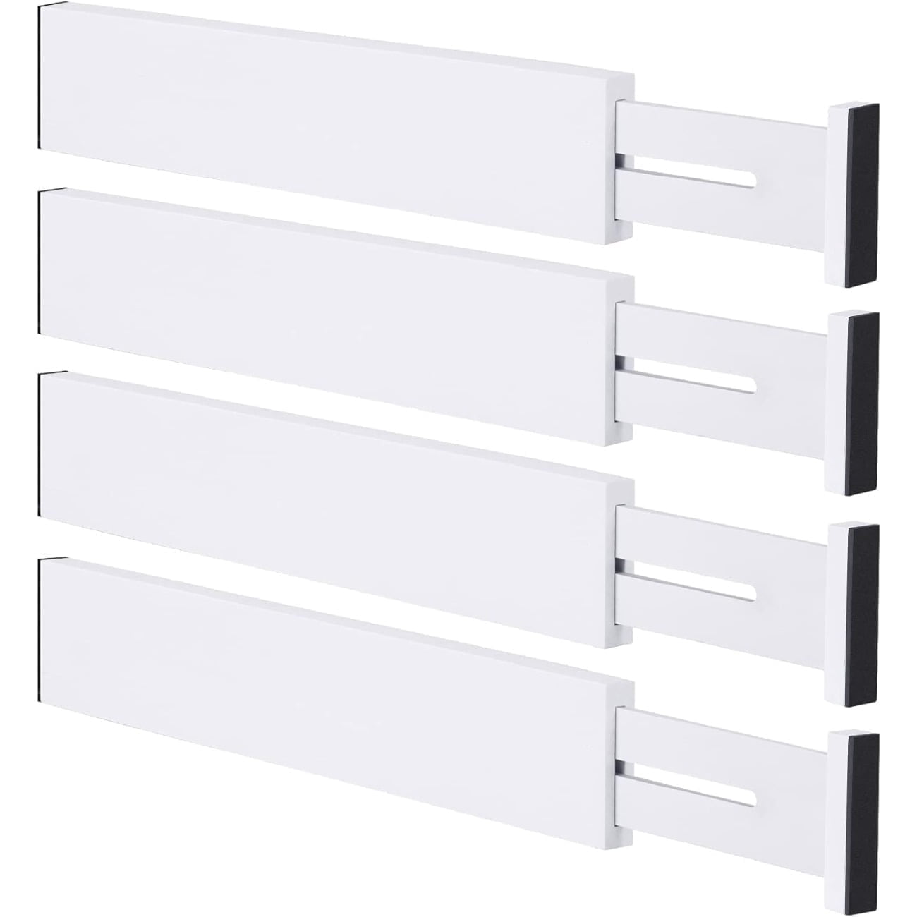 Bamboo Drawer Dividers,12-17" Adjustable Kitchen Drawer Organizer for Clothes,4 Pack Expandable Drawer Organization S...