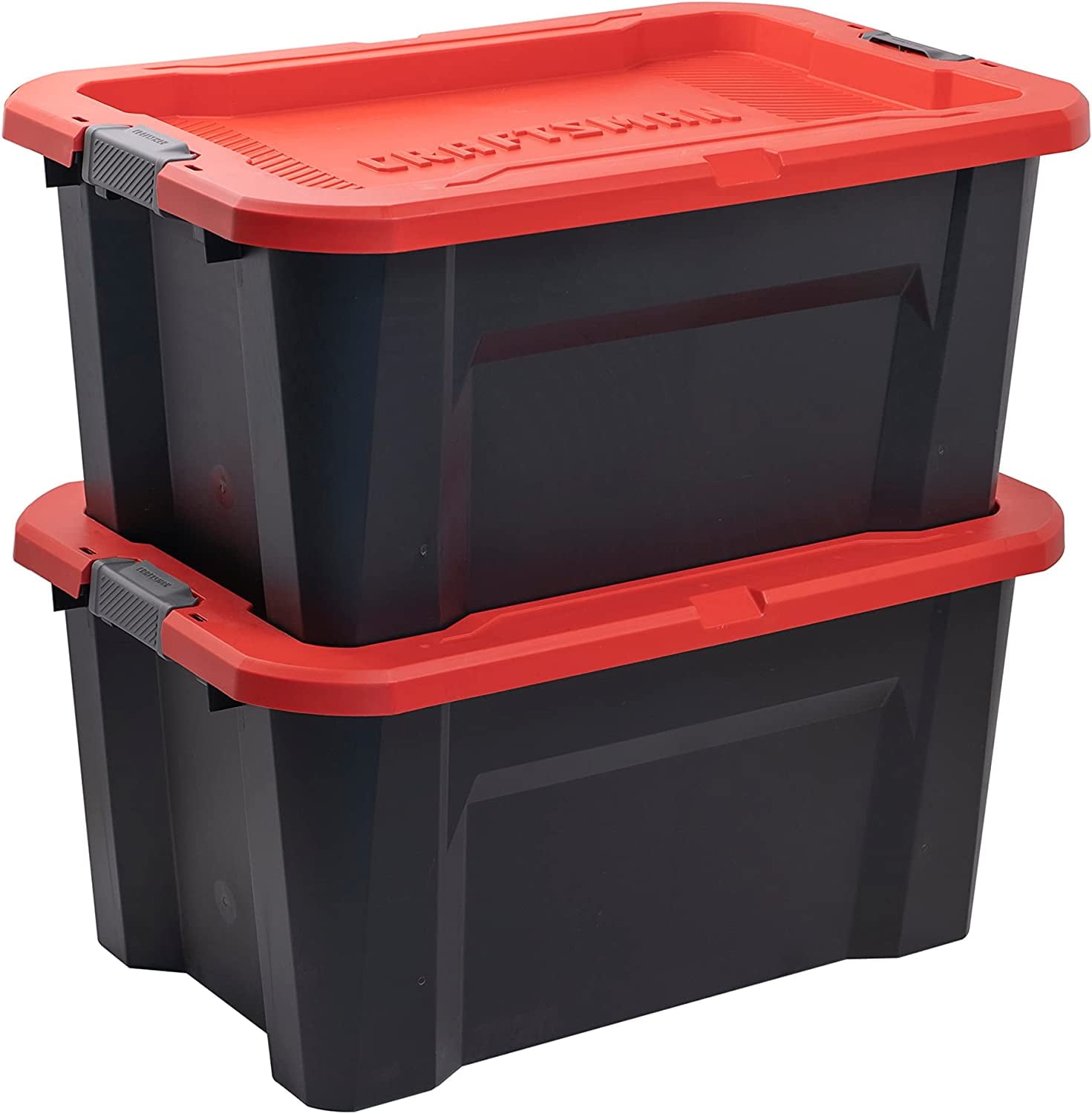 CRAFTSMAN 30-Gallon Heavy Duty Storage Bins with Lids, Stackable Plastic Storage Bins with Weather-Resistant Design, ...