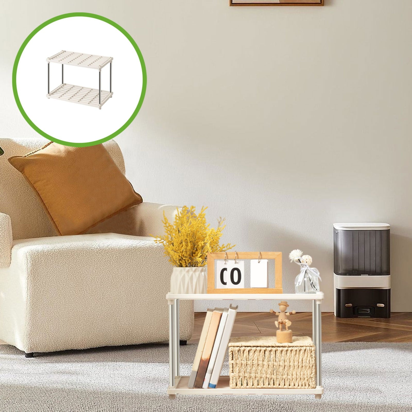 4 Shelf Ventilated Storage Organizer, Durable Plastic & Iron Construction, Light Duty, Tool-Free Assembly, Multi-Room...