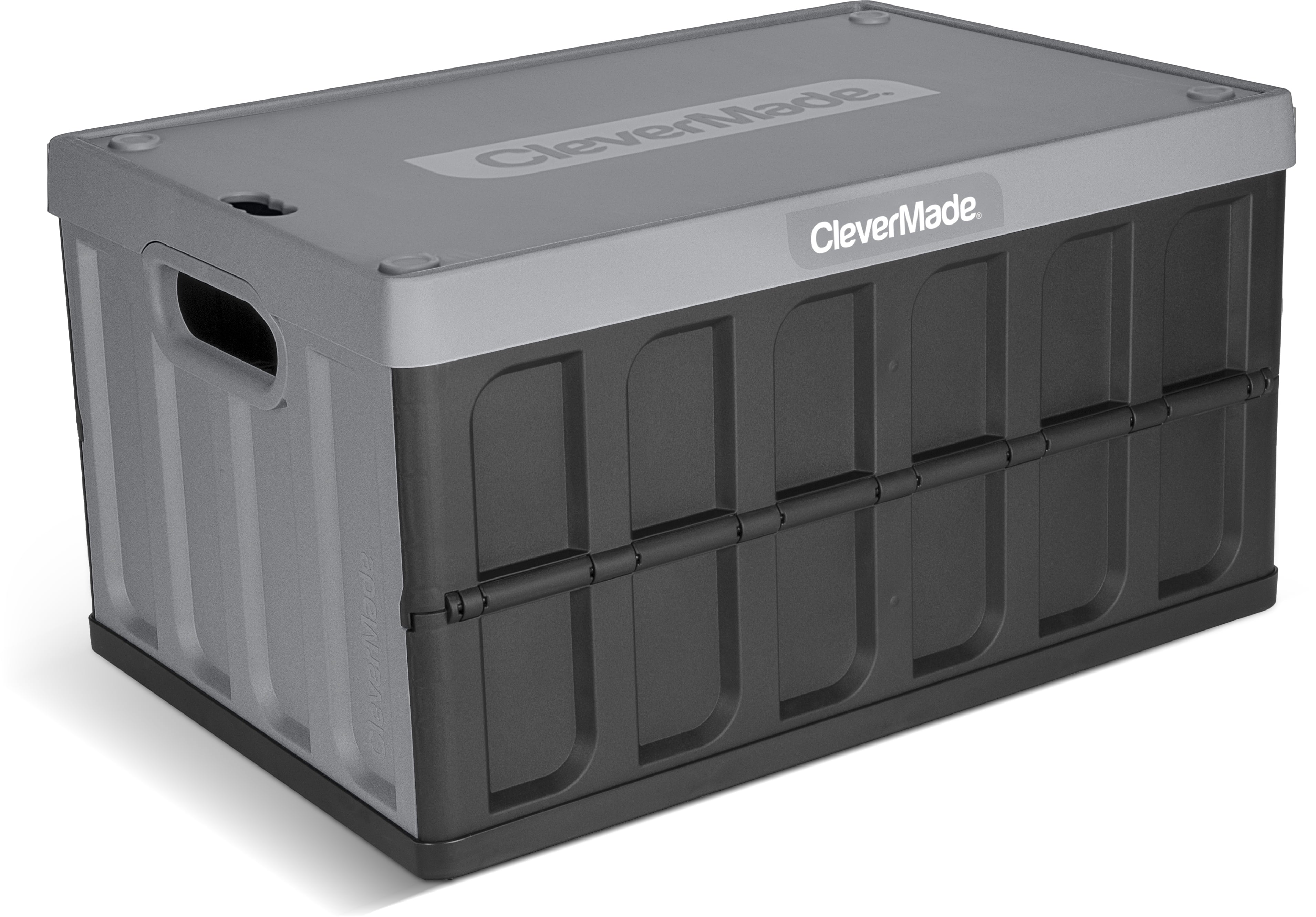 Stackable Collapsible Storage Bin with Lids, 16 gal, Stone, 1 Pack