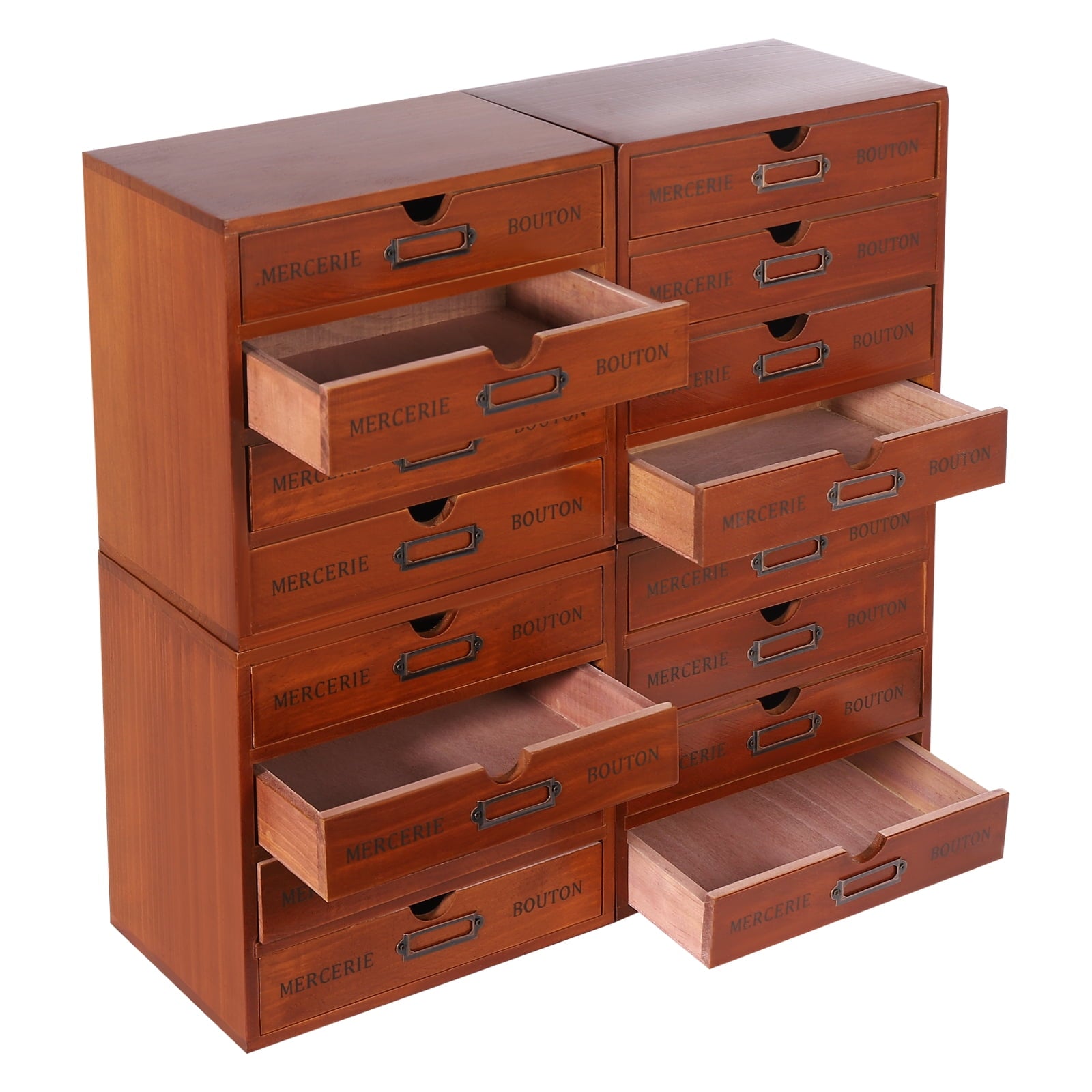 16-Drawer Organizer Set, Space-saving Drawer Organizers, Ready-to-Use 4-Piece Drawer Organizer, for Living Rooms and ...