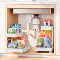 Adjustable 2-Tier Pull Out Under Sink Organizer Big Capacity Heavy Duty Metal Slide Shelf for Kitchen Bathroom Cabine...