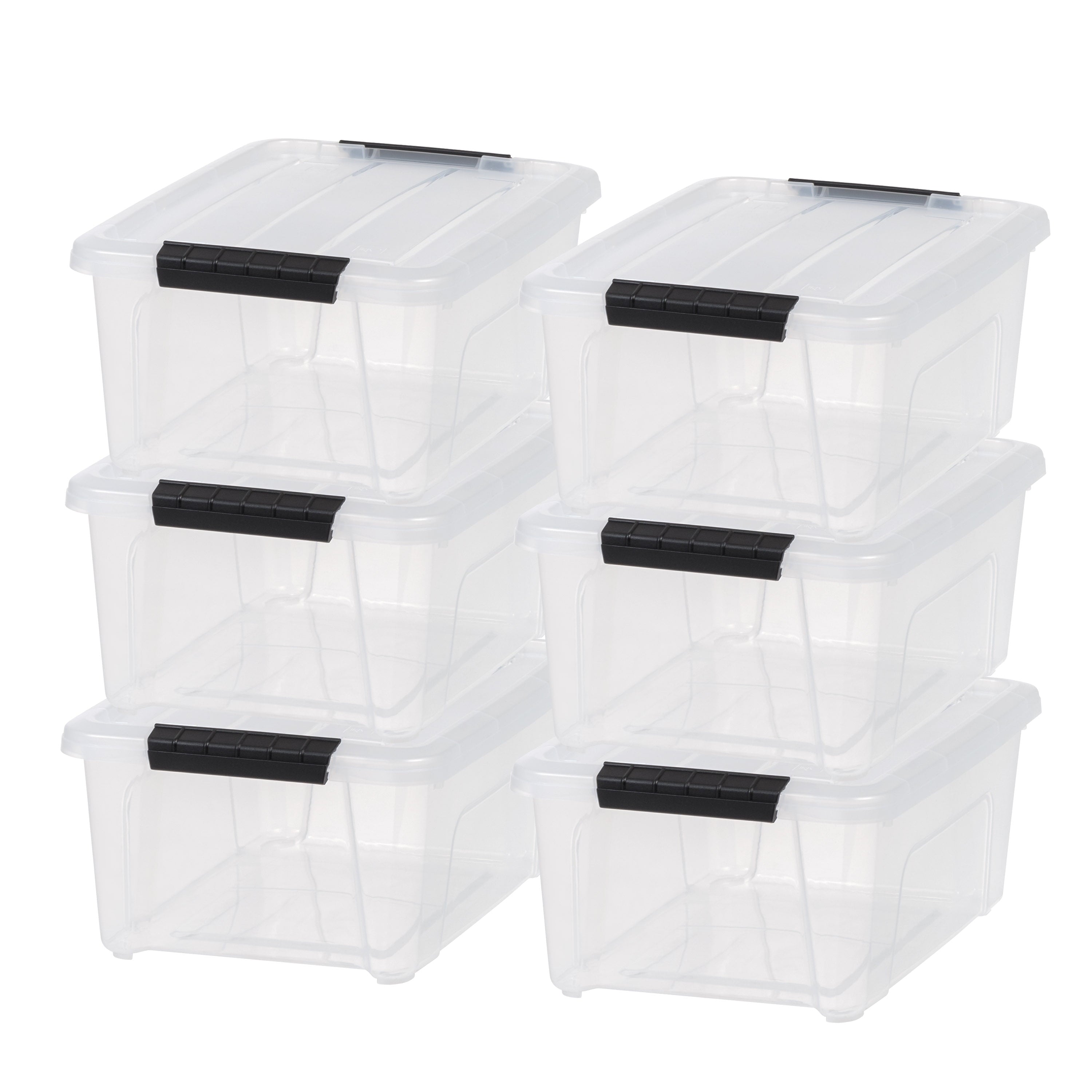 IRIS 13.5 Qt. Plastic Storage Bins with Lids, Stackable Storage Containers, Totes, 6 Pack