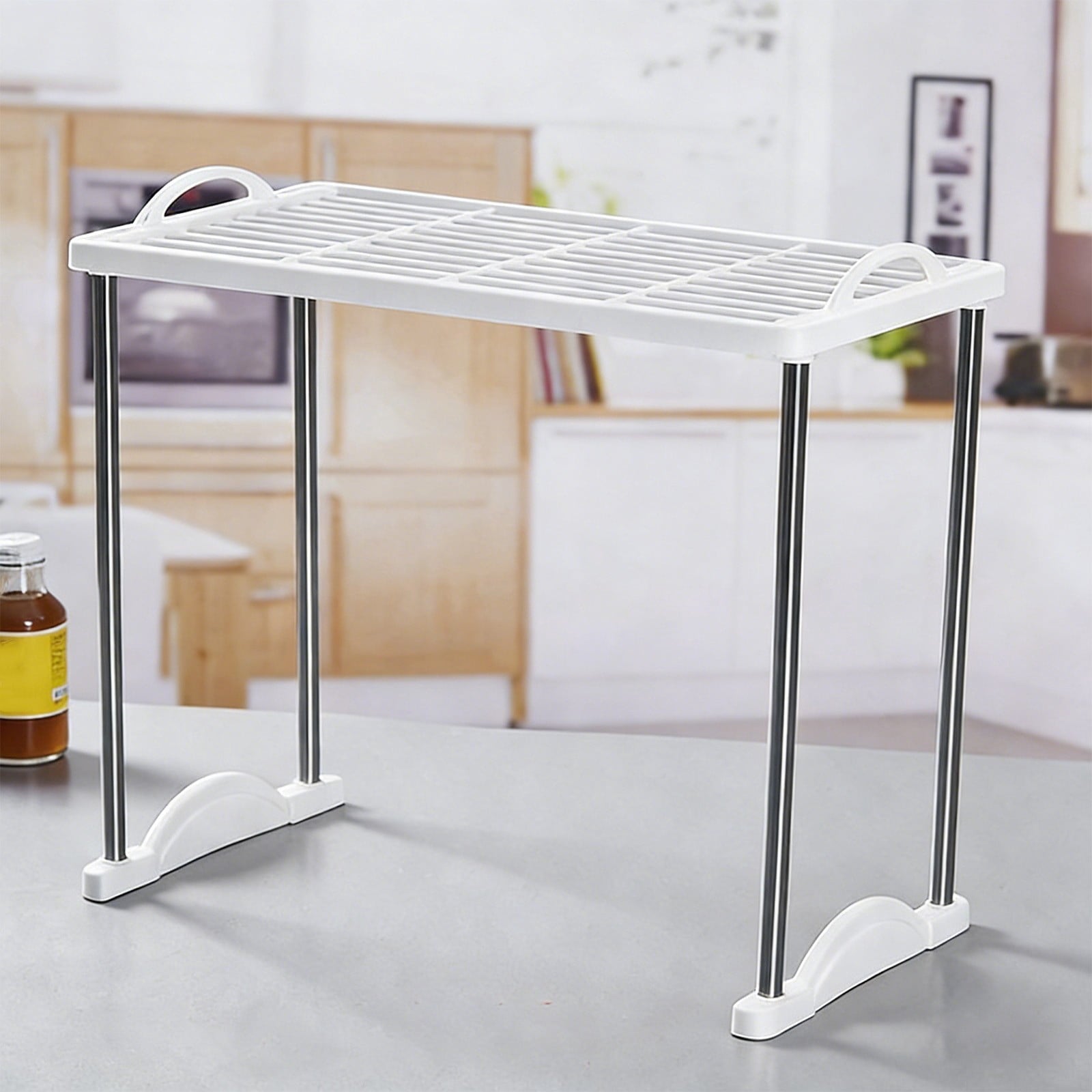 Multi Layer Plastic Storage Shelf Corner Rack for Desk Closet Bathroom Organization Space Saving Unit