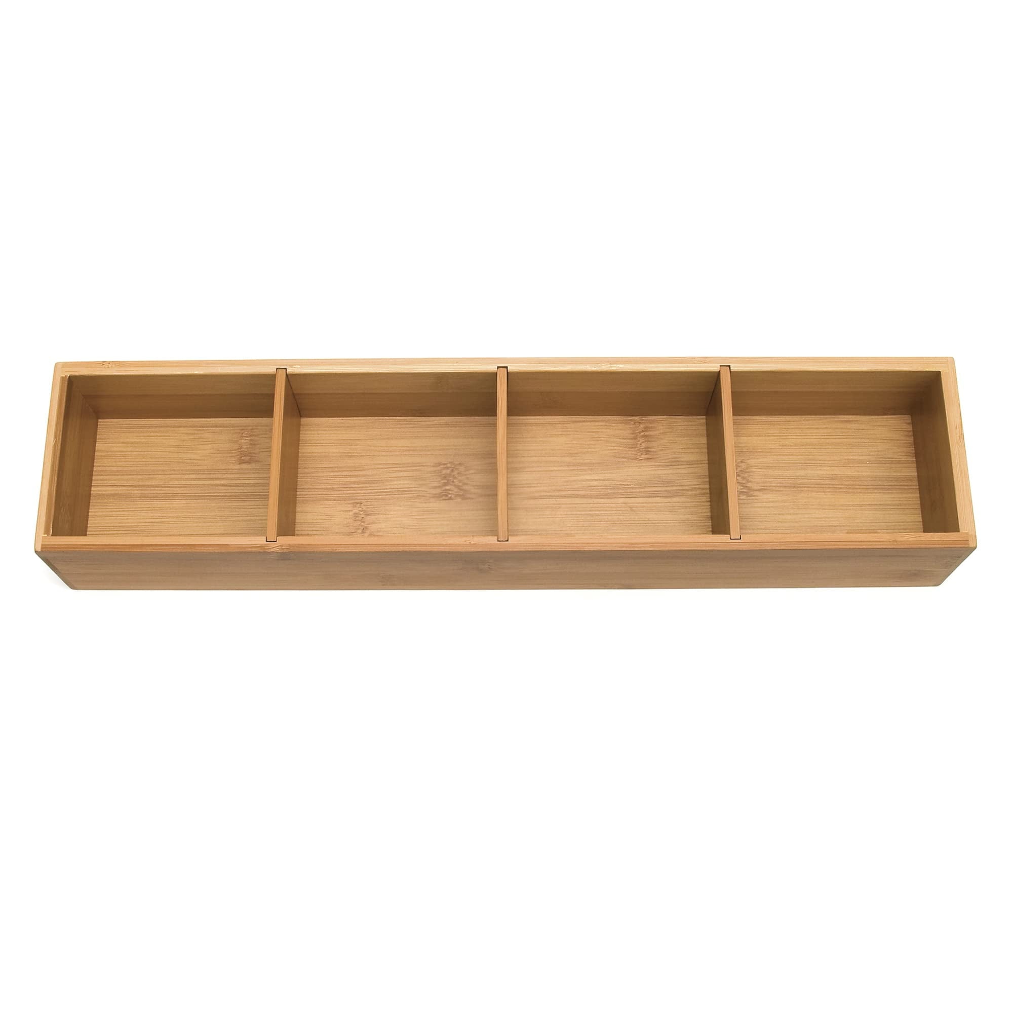 Lipper International Bamboo Drawer Organizer with 3 Removable Dividers, Brown