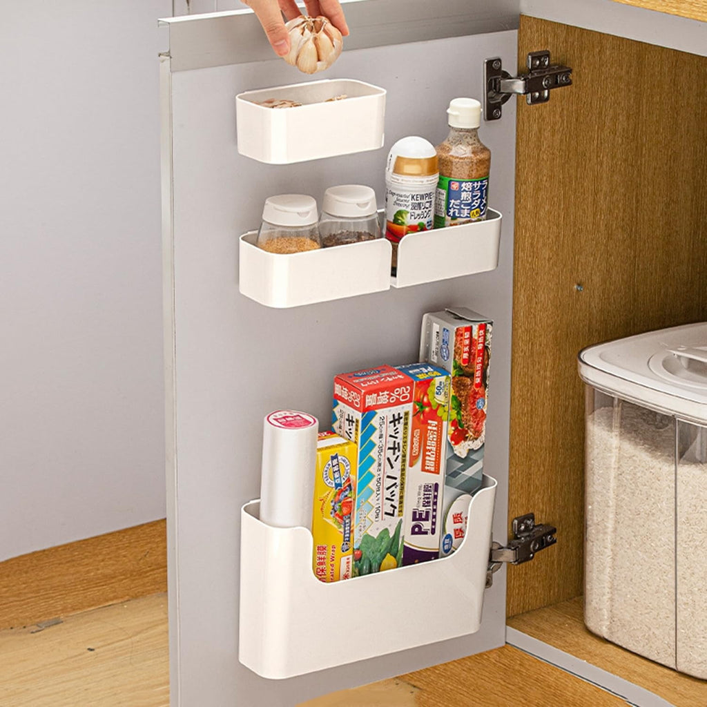 Adhesive Cabinet Door Organizer Storage 4 Pack, Door Rack Shelves Holder for Sink Kitchen Bathroom RV Pantry Bedroom ...