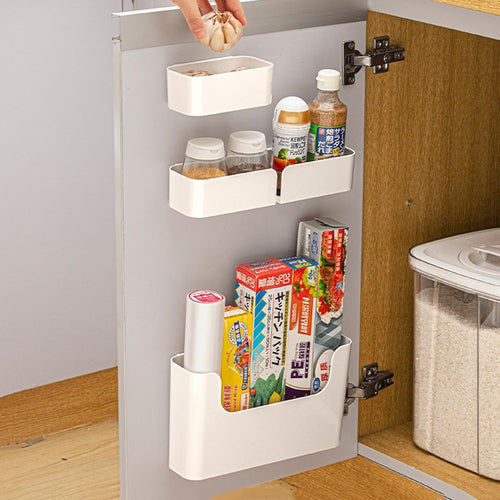 Adhesive Cabinet Door Organizer Storage 4 Pack, Door Rack Shelves Holder for Sink Kitchen Bathroom RV Pantry Bedroom ...