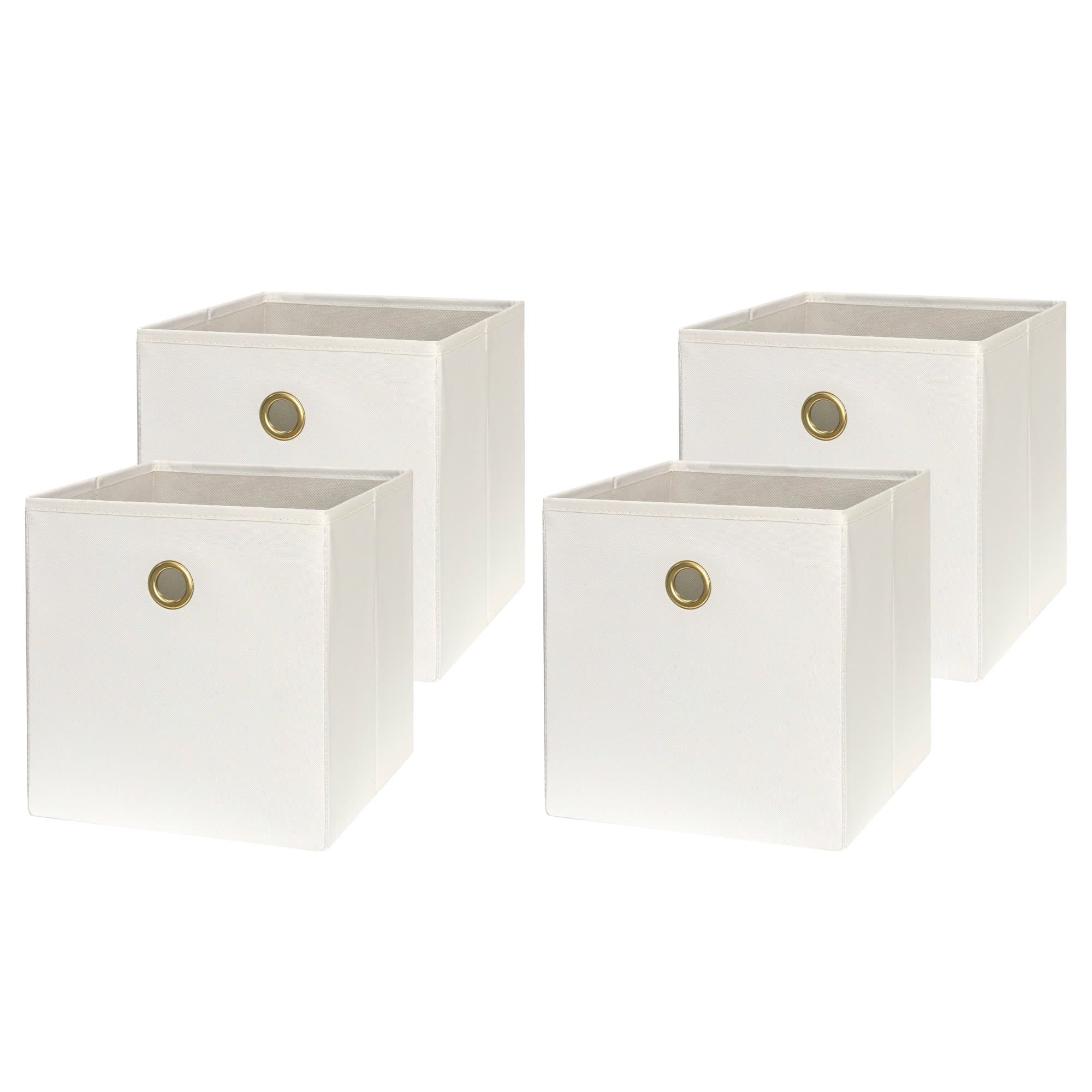 Collapsible Fabric Cube Storage Bins (10.5" x 10.5"), Vanilla Dream, 4 Pack