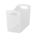 12 Qt Clear Plastic Storage Bin Organizer with Carrying Handles, Narrow Rectangular Utility Container for Pantry, Clo...