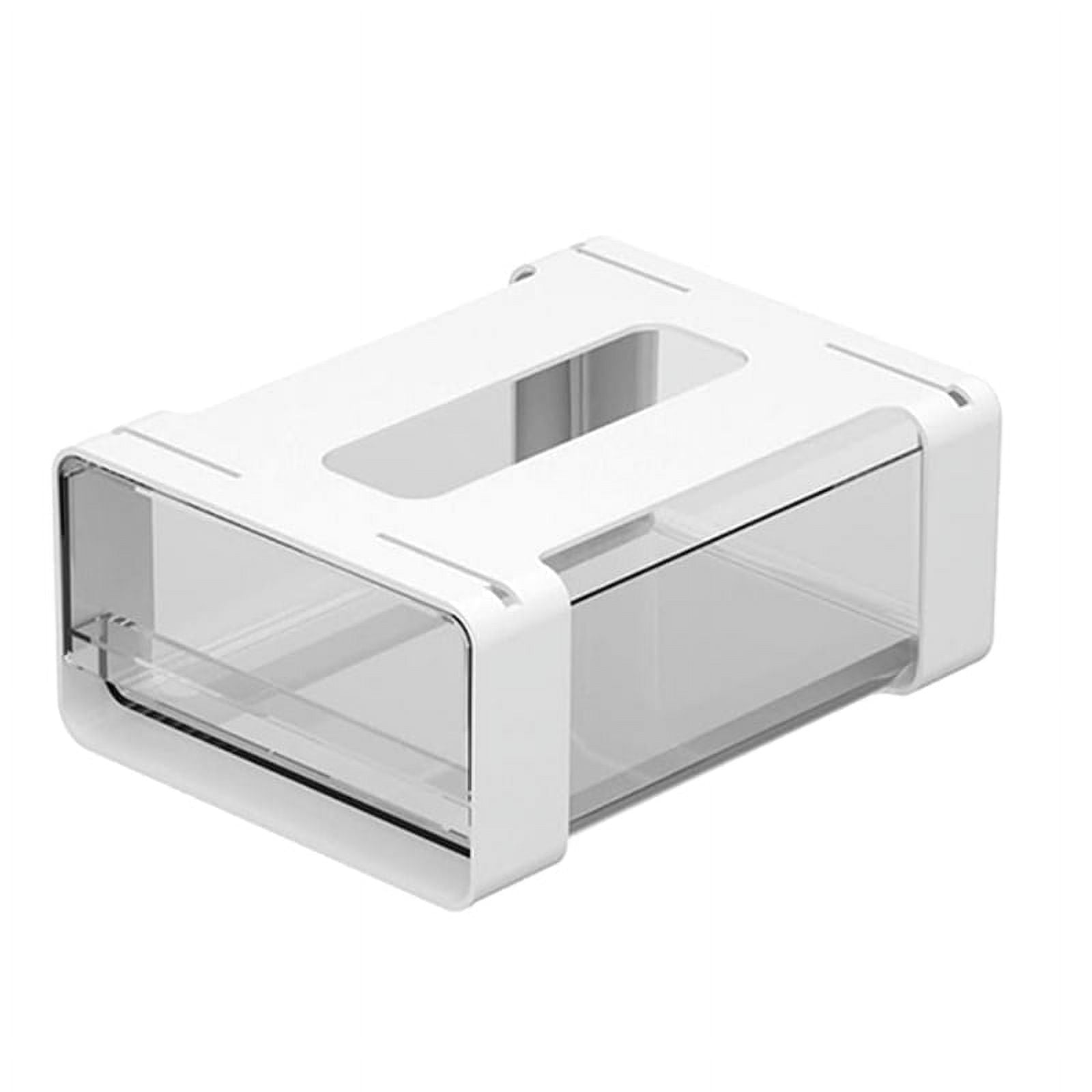 Kitchen Plastic Storage Cabinet Drawer Organizer, White