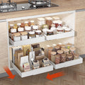 Acztne Pull Out Cabinet Organizer Expandable (13''-19''), 21" Deep Heavy Duty Slide Out Drawers for Kitchen, Pantry, Bathroom, Under Sink St